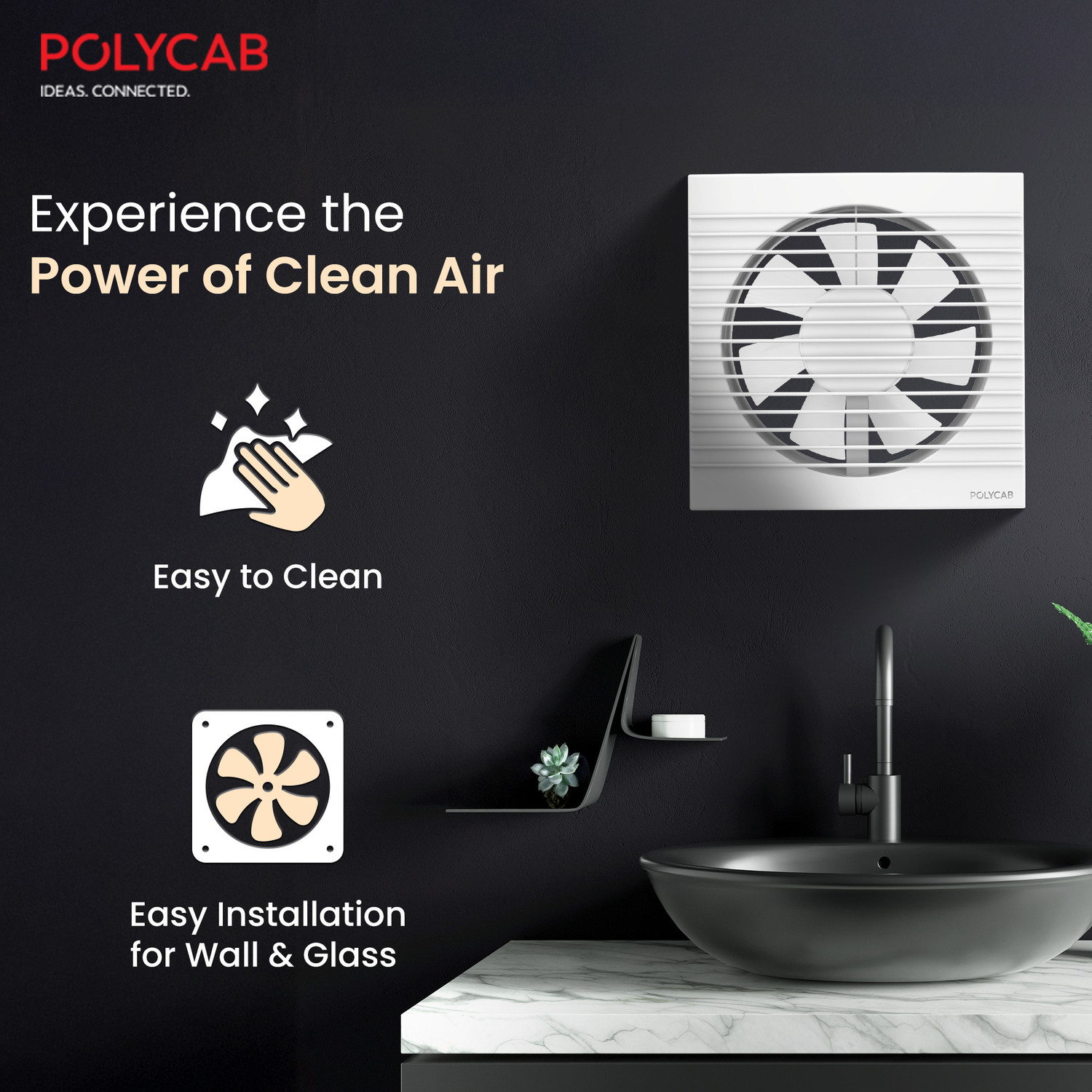 Image of Polycab Freshner Axial| Ventilation fan|Noiseless Air 150 mm Exhaust Fan