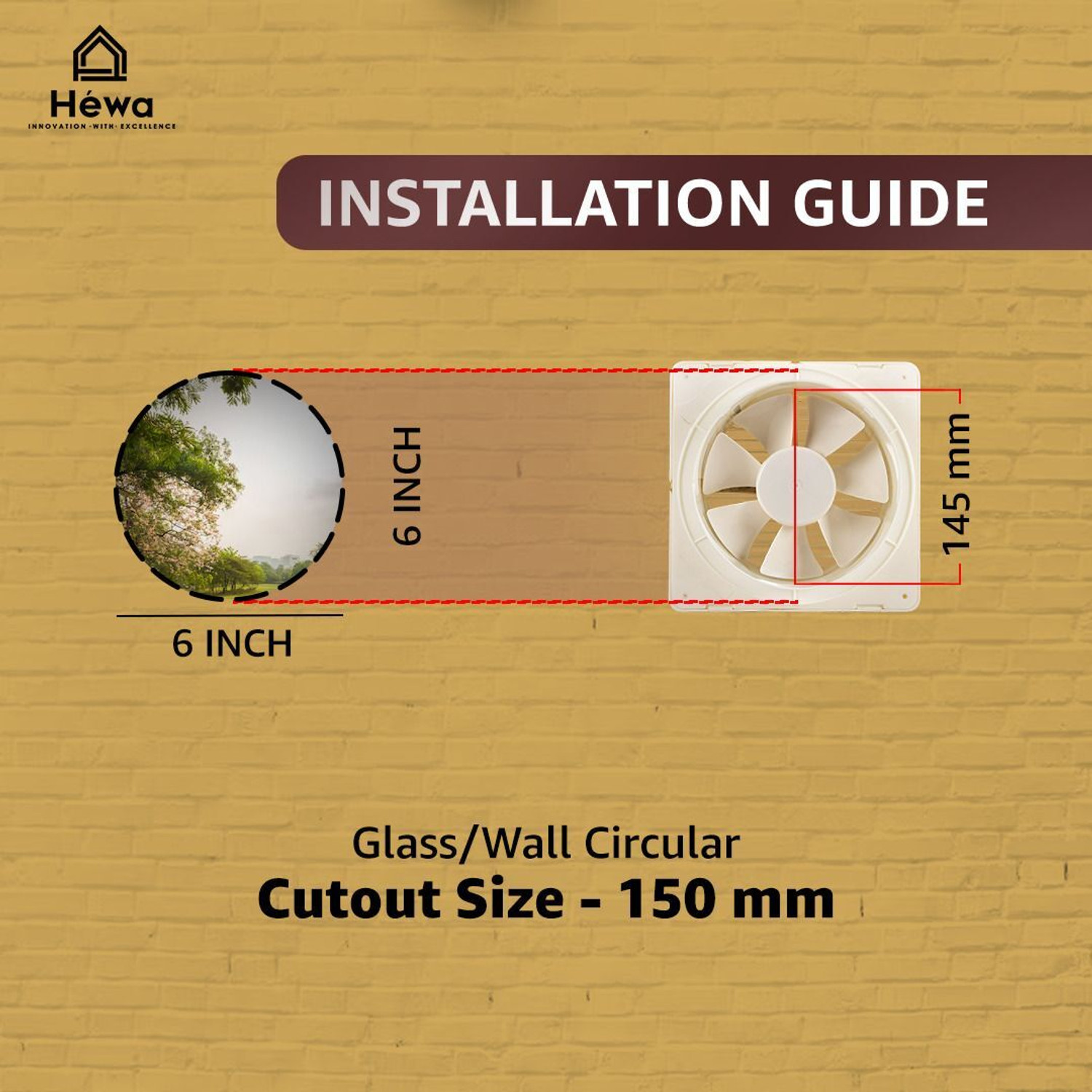 Image of Hewa Onyx 6 inch Ventilation fan 150 mm Exhaust Fan