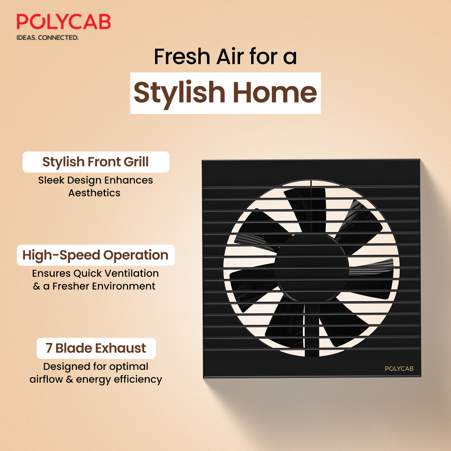 Image of Polycab Freshner Axial| Ventilation fan|Noiseless Air 150 mm Exhaust Fan