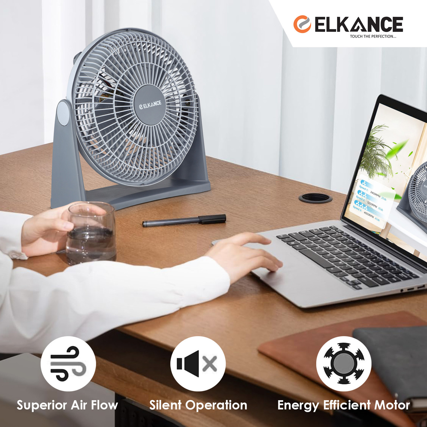 Image of ELKANCE Liva ( 12 Inch | Eco Friendly | Dust Protection | Kitchen Use 300 mm Exhaust Fan