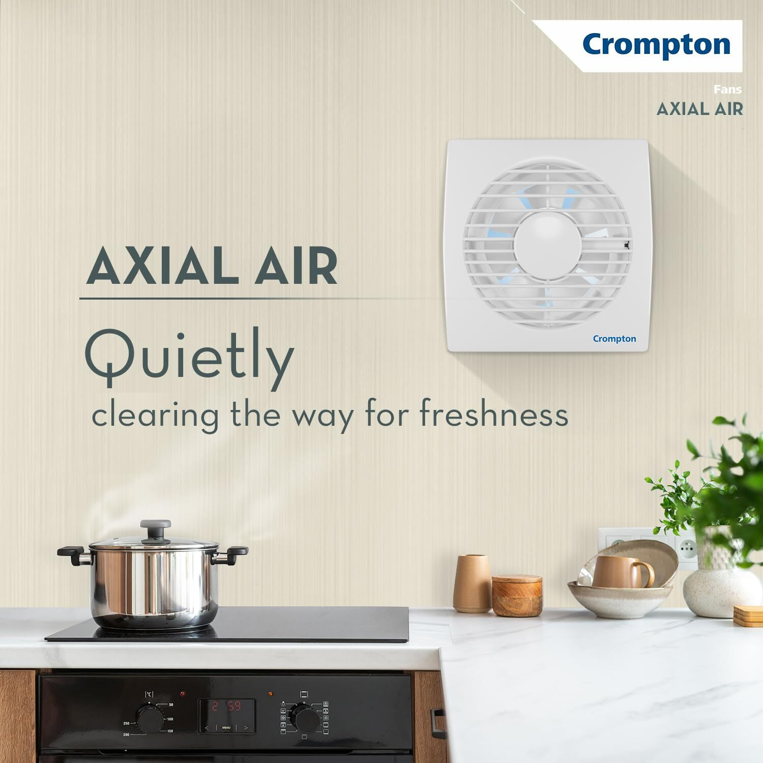 Image of Crompton Axial Air | Axial Flow | Kitchen Use 150 mm Exhaust Fan