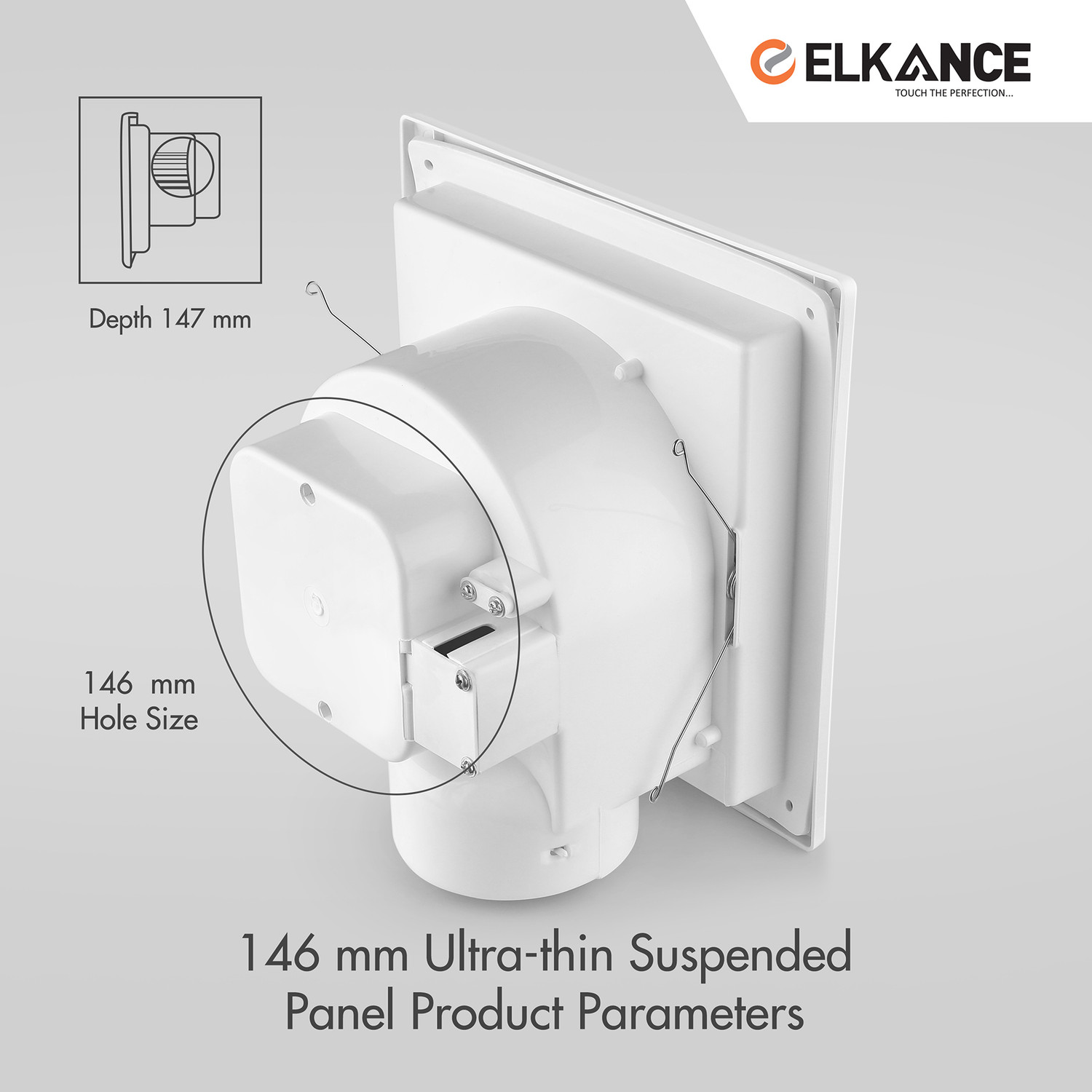 Image of ELKANCE Swirl Ceiling Ventilation Fan | Dust Protection | Kitchen Use | Bathroom Use 200 mm Exhaust Fan (White)