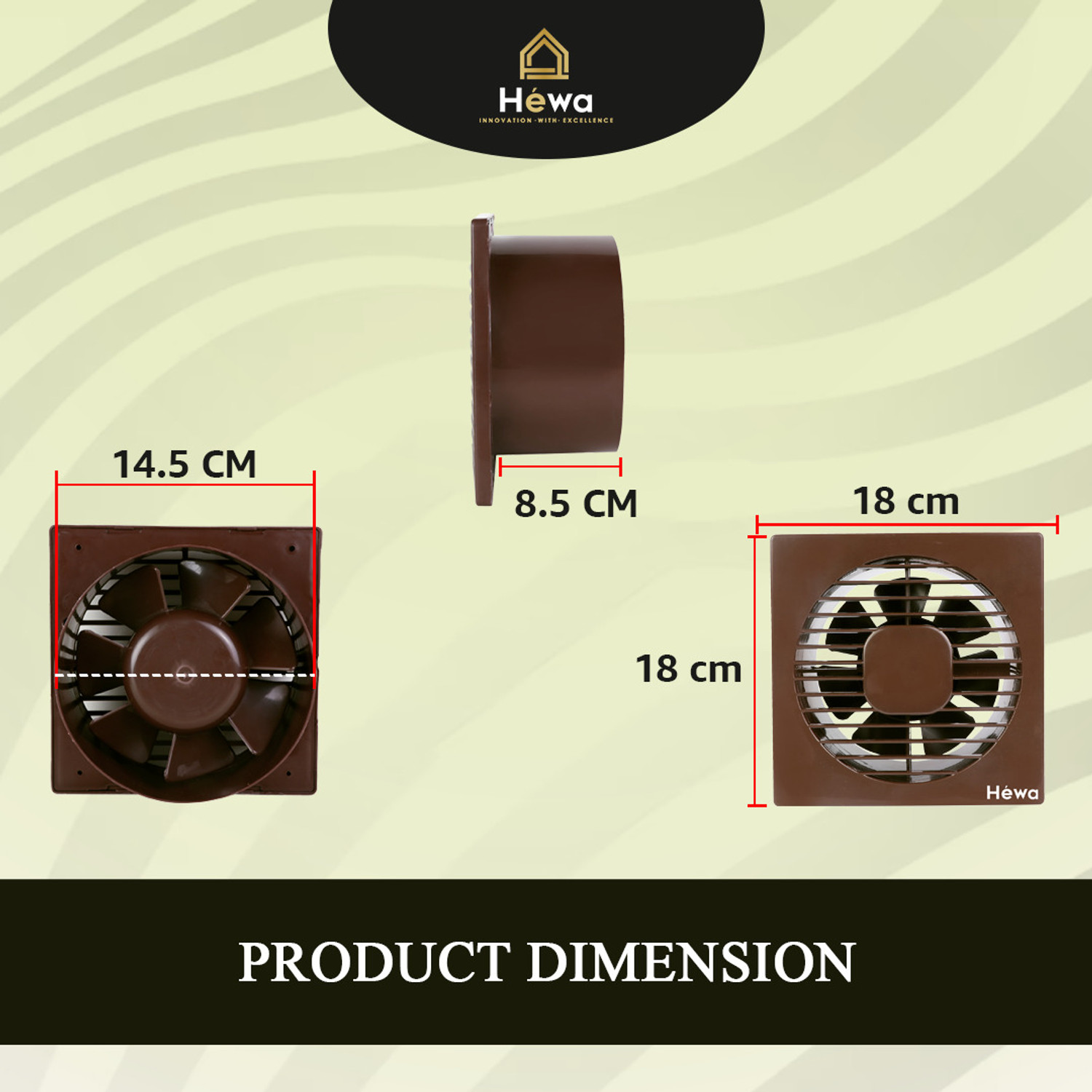 Image of Hewa ECO-AXIAL 150mm Ventilation Exhaust | High Speed | Rust Proof | Bathroom Use 150 mm Exhaust Fan