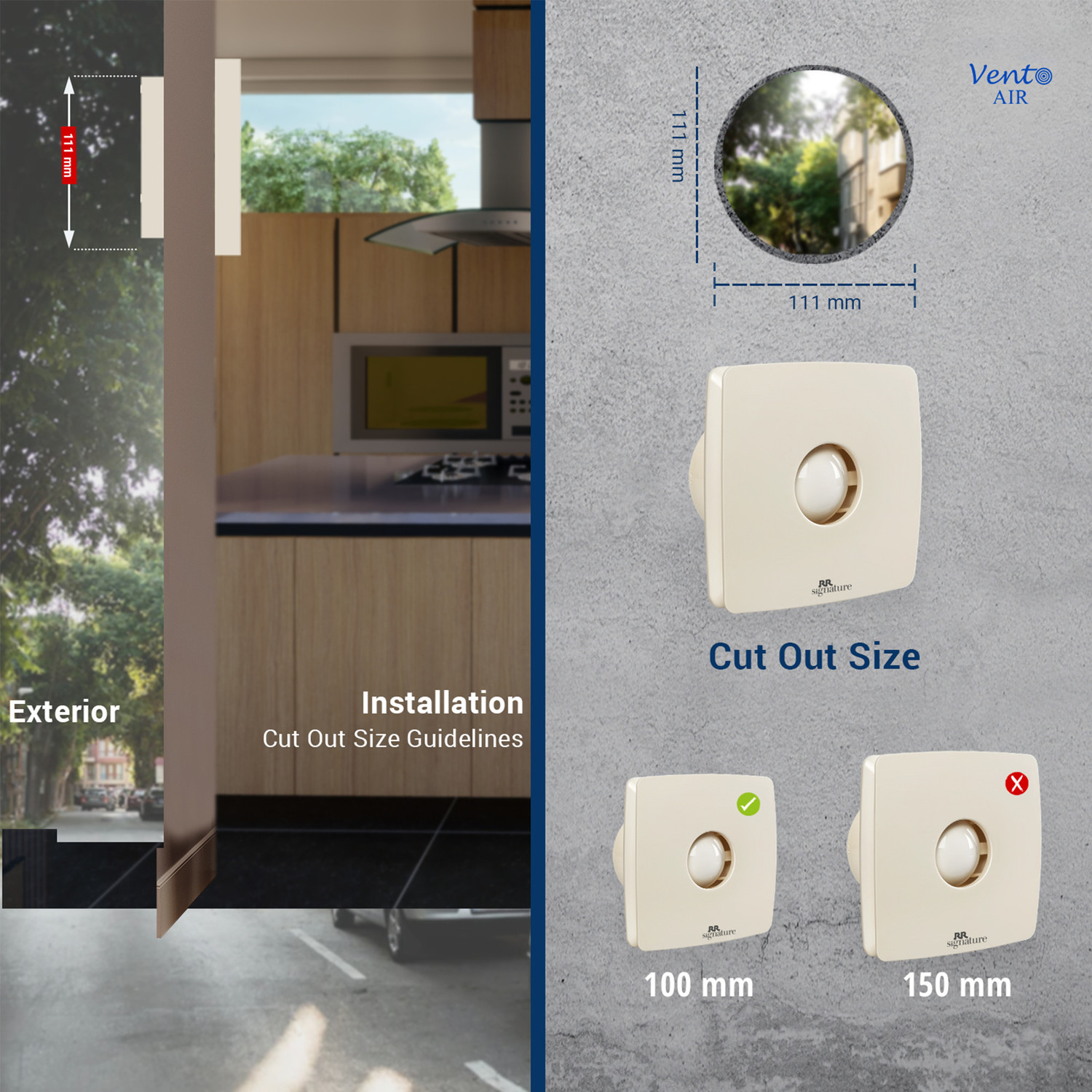 Image of RR VENTO AIR | High Speed | Silent Operation | Rust Proof | Kitchen Use 100 mm Exhaust Fan