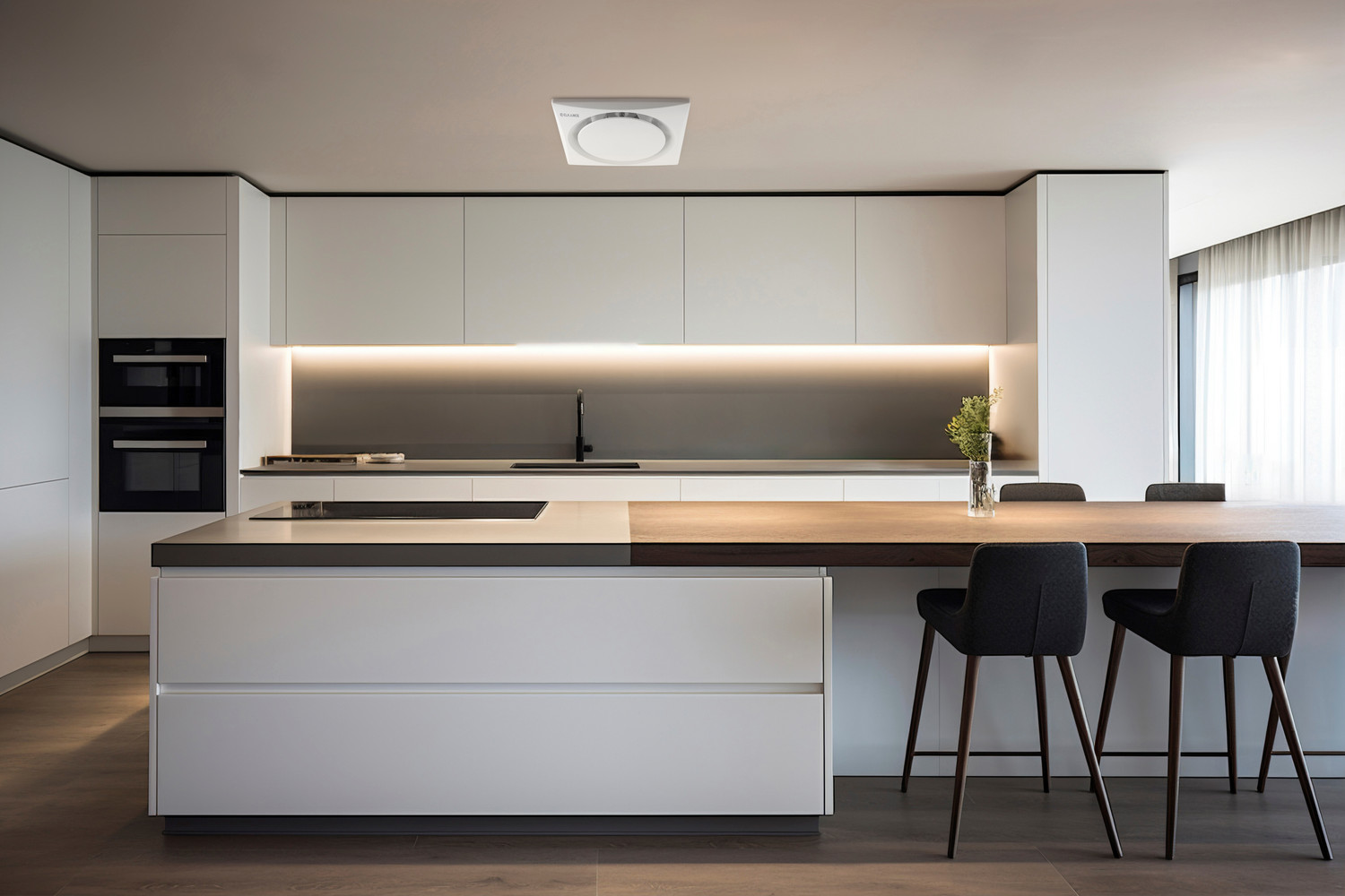 Image of ELKANCE Swirl Ceiling Ventilation Fan | Dust Protection | Kitchen Use | Bathroom Use 200 mm Exhaust Fan (White)