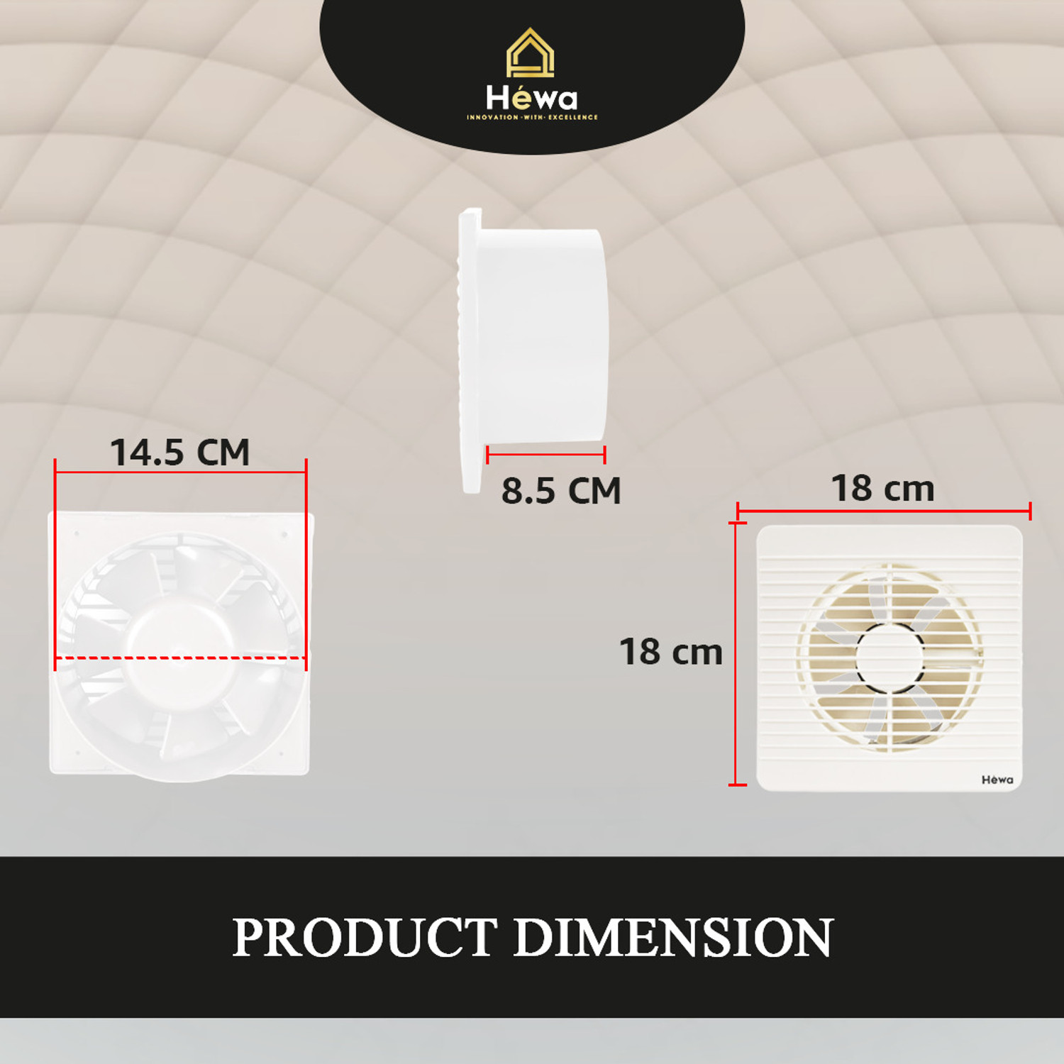 Image of Hewa Onyx 6 inch Ventilation fan 150 mm Exhaust Fan
