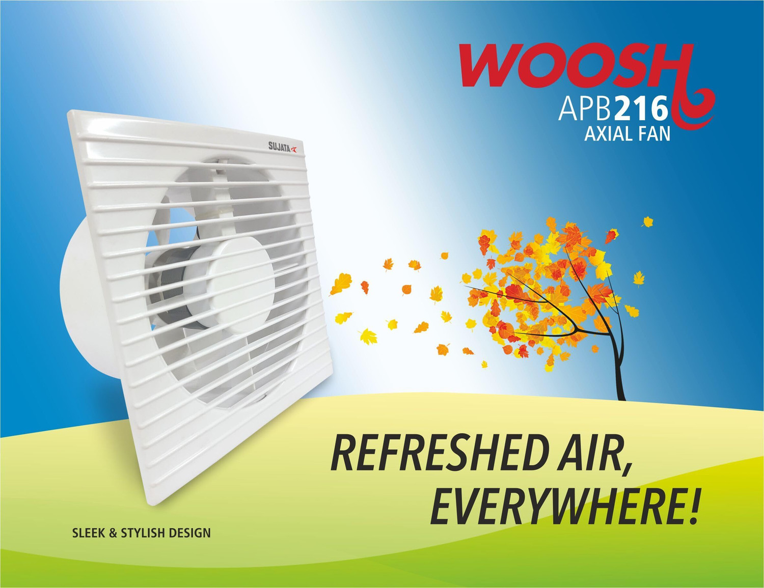 Image of SUJATA Woosh APB81 Exhaust Fan 6Inch | High Suction | Copper Winding | Ventilation Fan 150 mm Exhaust Fan