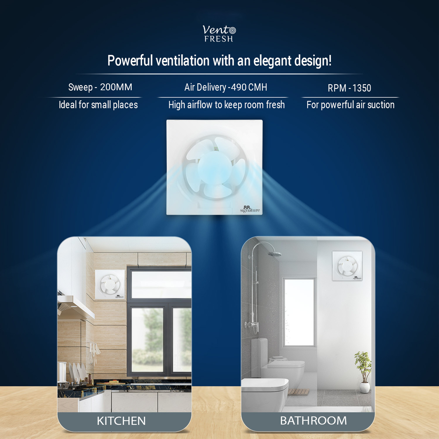 Image of RR Vento Fresh | High Speed | Kitchen Use | Bathroom Use 200 mm Exhaust Fan
