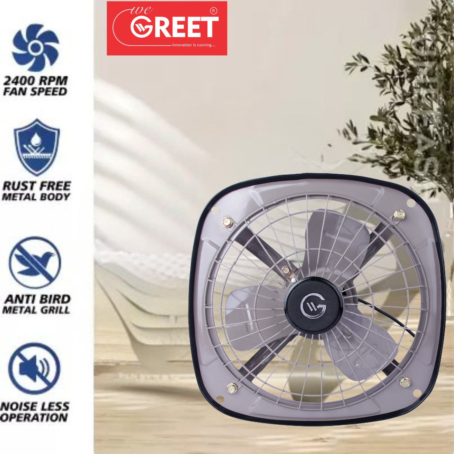 Image of WeGREET Reversible 2 in 1 | High Speed 9 inch For Kitchen, Bathroom, Home & Office 225 mm Exhaust Fan