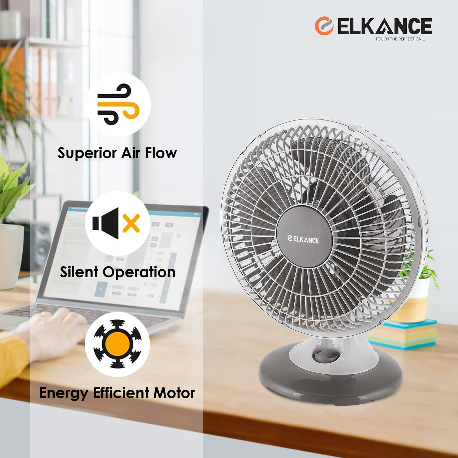 Image of ELKANCE Swift ( 9 Inch | Low Noise | Silent Operation | Copper Motor 225 mm Exhaust Fan