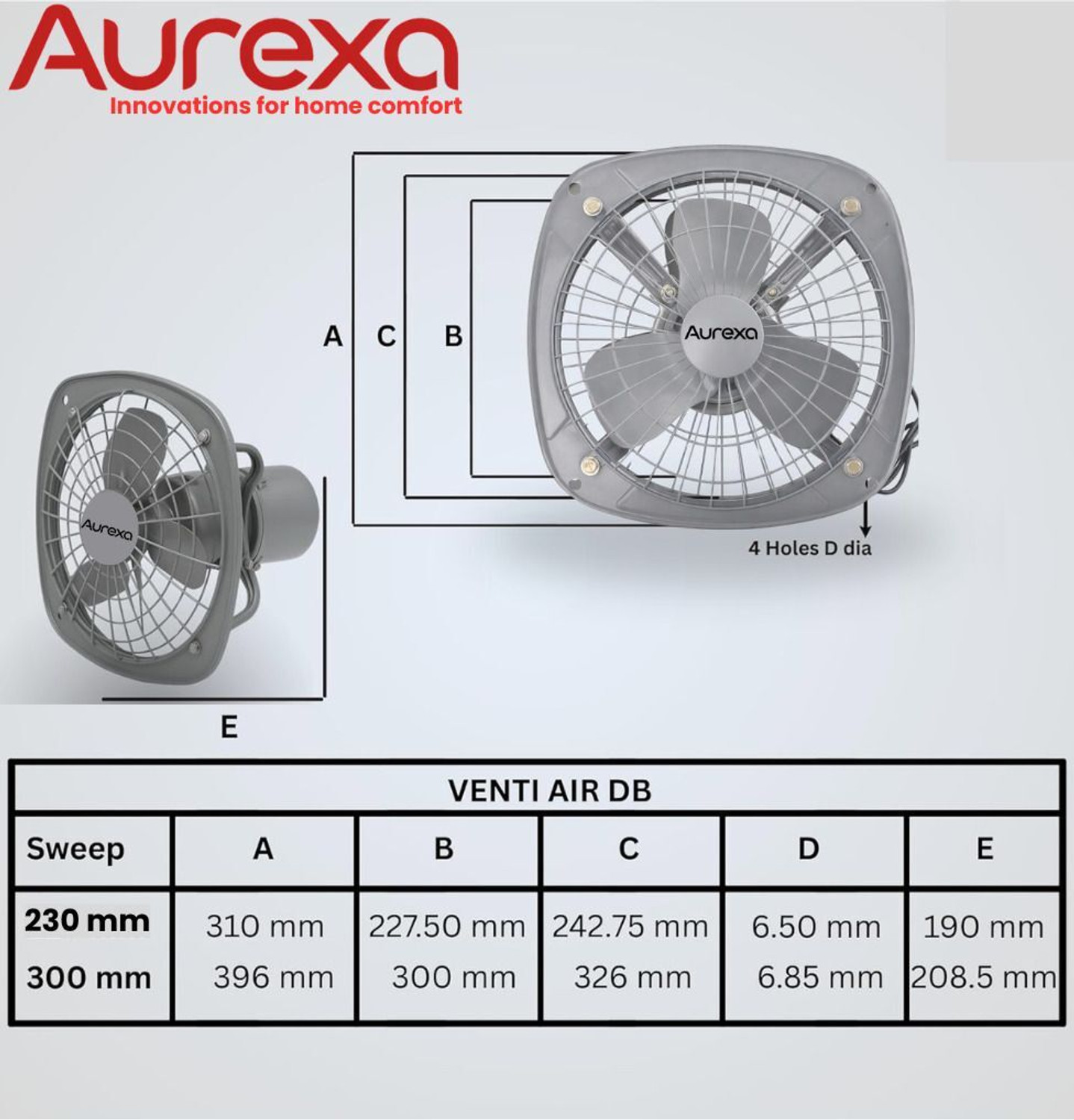 Image of AUREXA Airflow Pro | High Speed | Low Noise | Energy Efficient | Rust Proof 230 mm Exhaust Fan