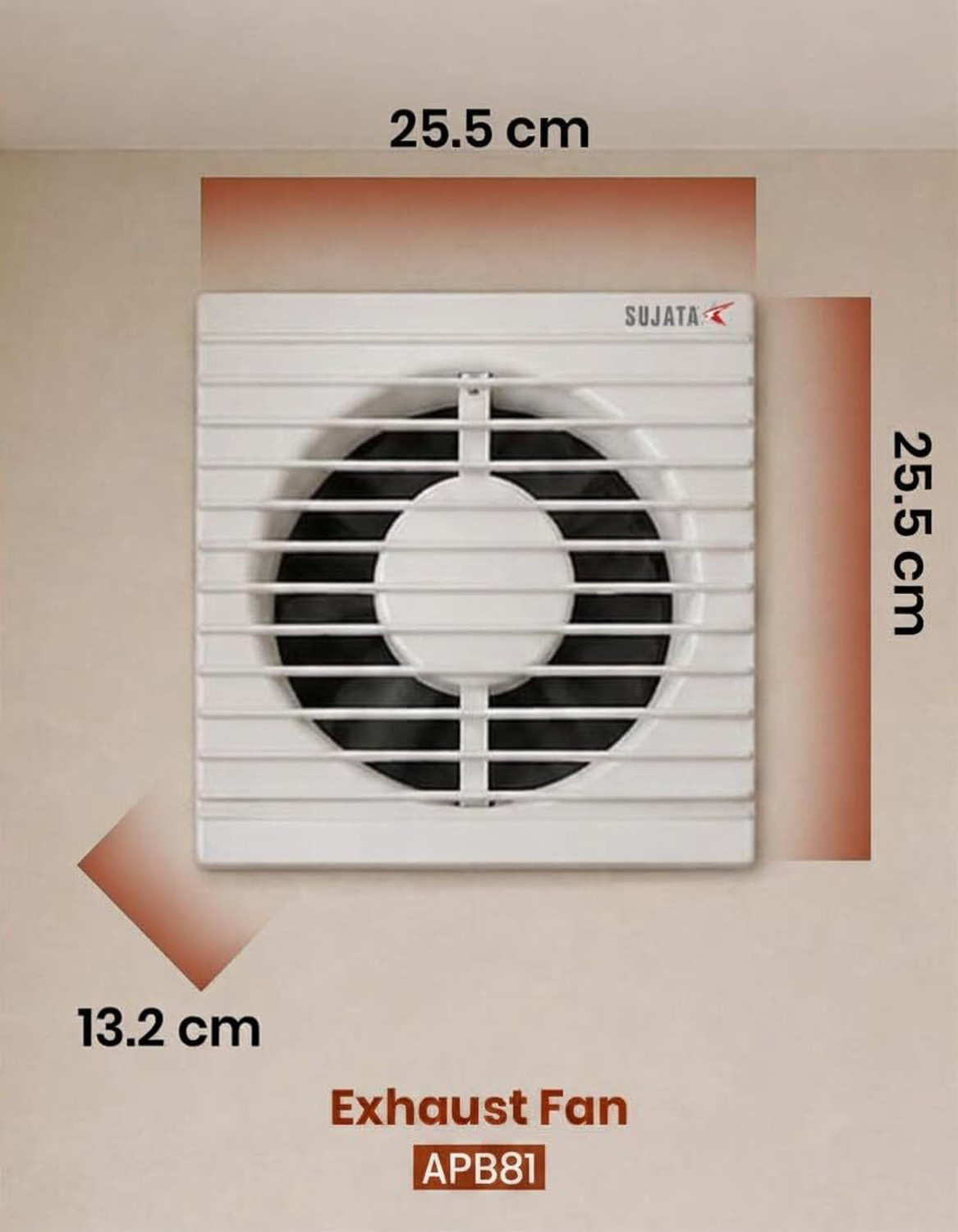 Image of SUJATA Woosh APB81 Exhaust Fan 8 Inch | High Suction | Copper Winding | Ventilation Fan 200 mm Exhaust Fan