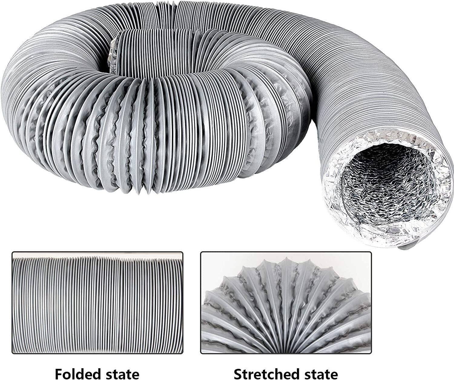 ASTBERG PVC INSULATED FLEXIBLE DUCT | Dust Protection | Kitchen Use | Bathroom Use 200 mm Exhaust Fan
