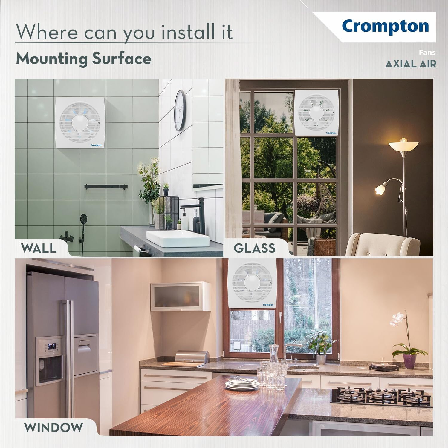 Image of Crompton Axial Air | Axial Flow | Kitchen Use 150 mm Exhaust Fan