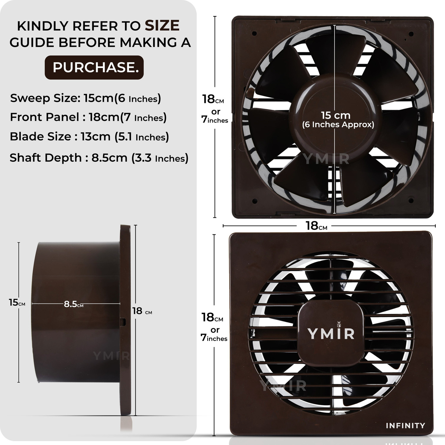 Image of Ymir Infinity 6 inch Exhaust | High Speed | Silent Operation | Axial Flow 150 mm Exhaust Fan
