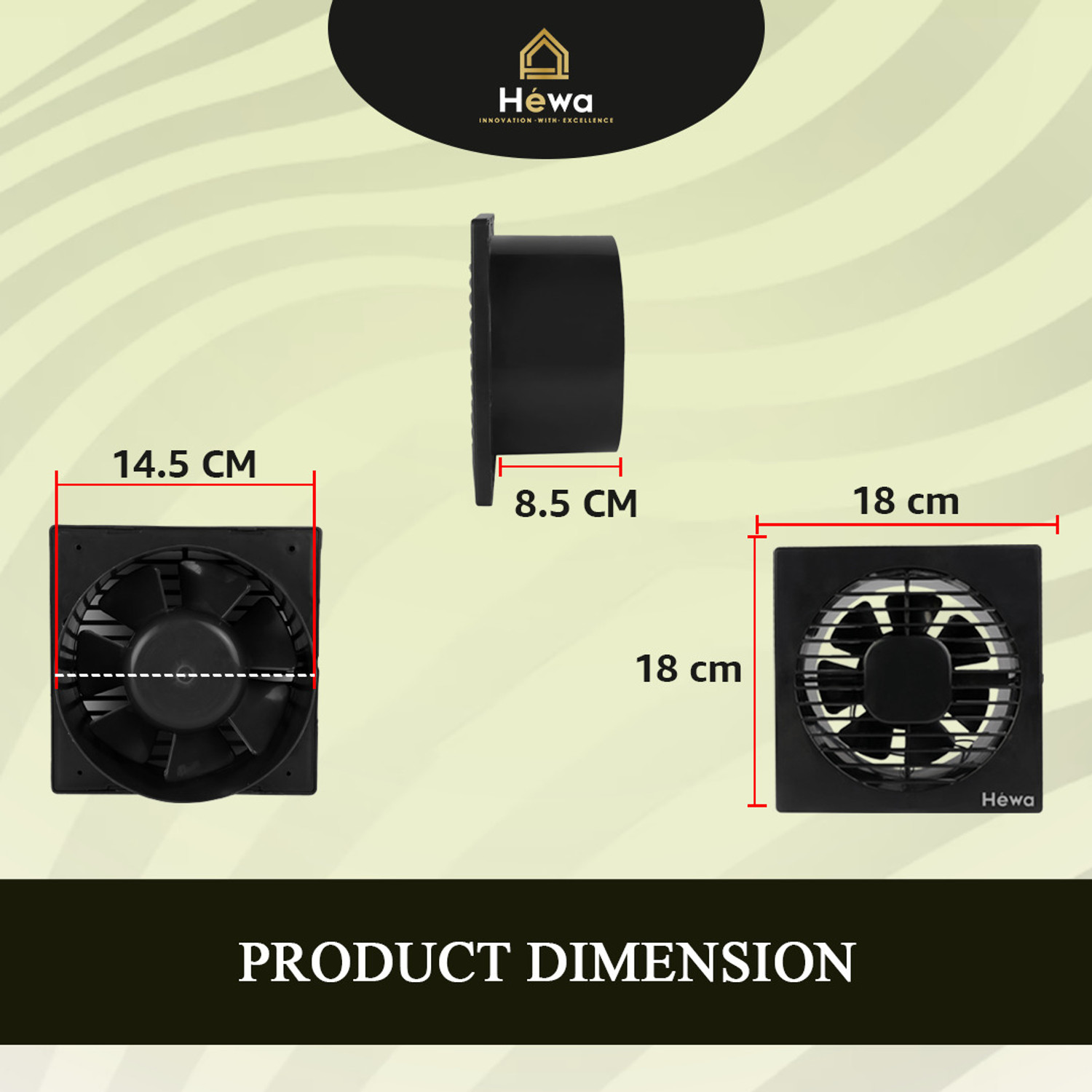 Image of Hewa Nexa High Speed 6inch | Rust Proof | Bathroom Use 150 mm Exhaust Fan