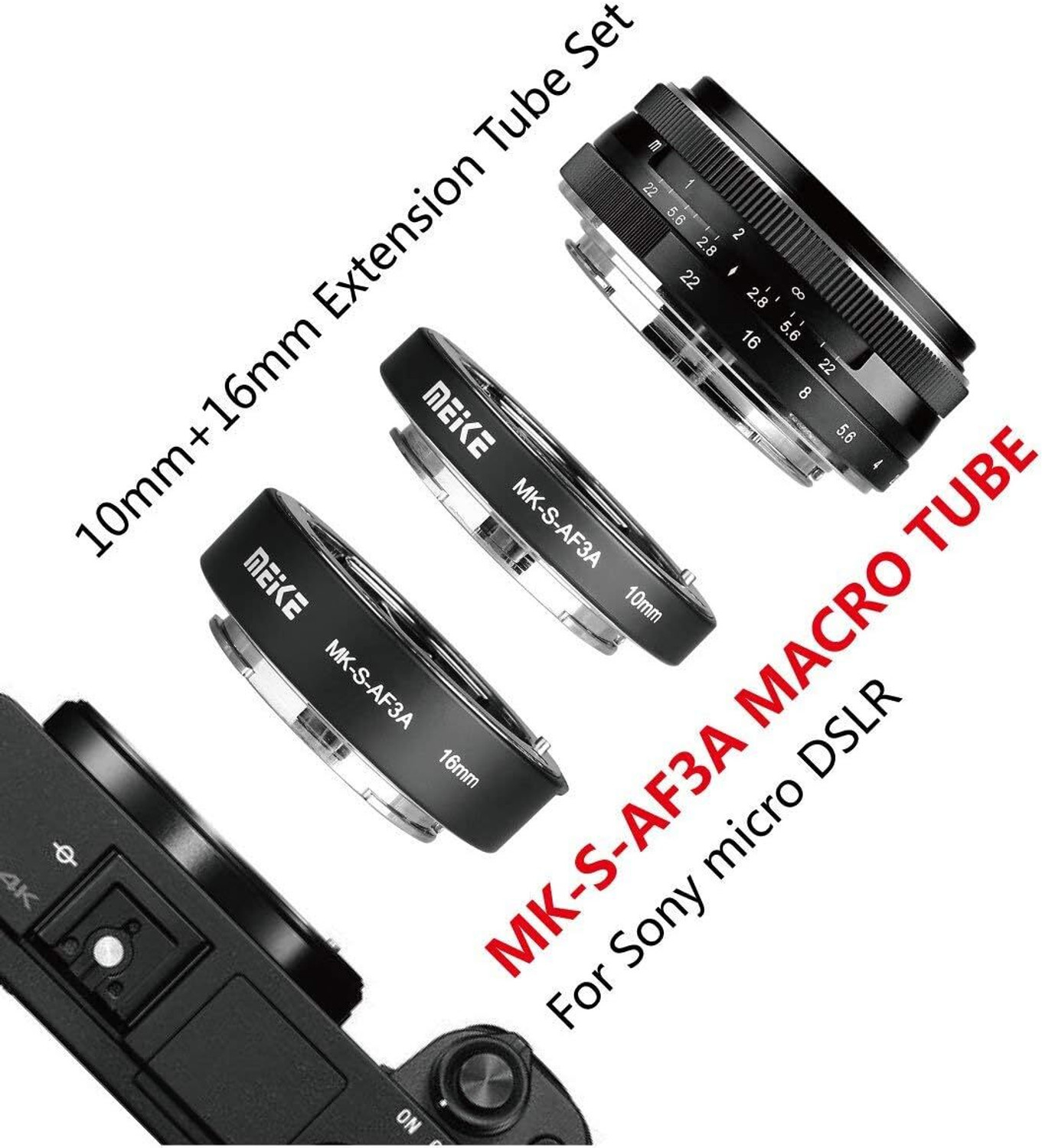 Image of Meike MK-S-AF3A Auto Focus Sony NEX-E Mount Adjustable Macro Extension Tube