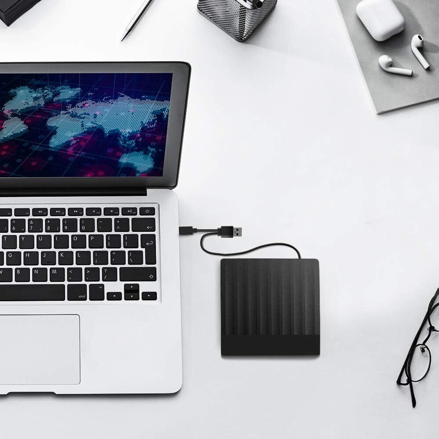Image of FKU External CD DVD Drive, USB 3.0 with Type C Portable CD /DVD+ /-RW, Slim CD /VCD External DVD Writer
