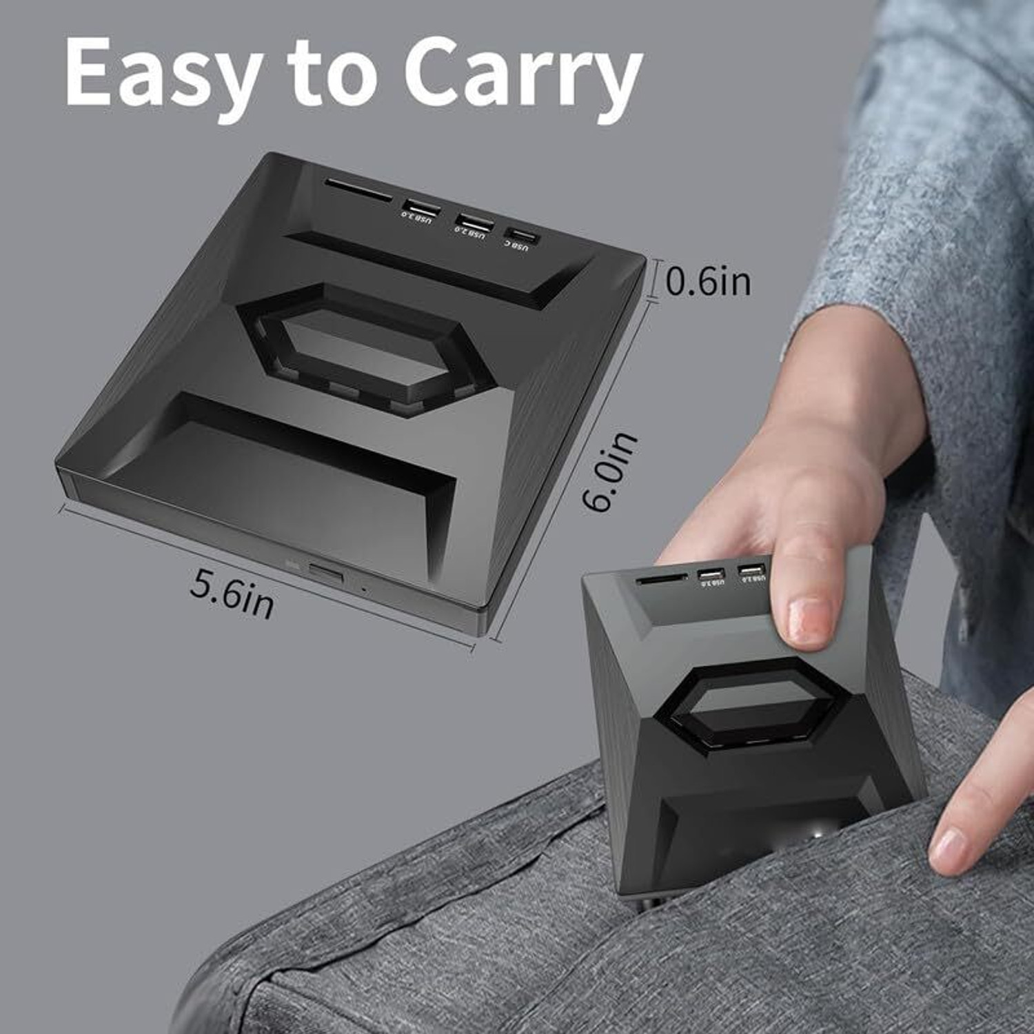 Image of Zeptrox Ultra Thin External DVD Writer - Portable DVD-RW for Laptop & PC External DVD Writer