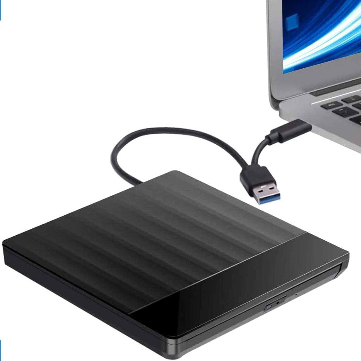 Image of FKU External CD DVD Drive, USB 3.0 with Type C Portable CD /DVD+ /-RW, Slim CD /VCD External DVD Writer
