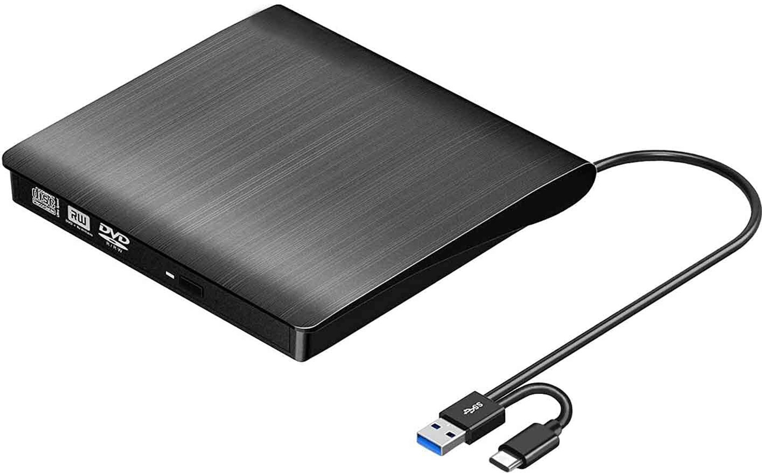 Image of LipiWorld External DVD USB 3.0 & USB-C Portable CD DVD Drive Player External DVD Writer