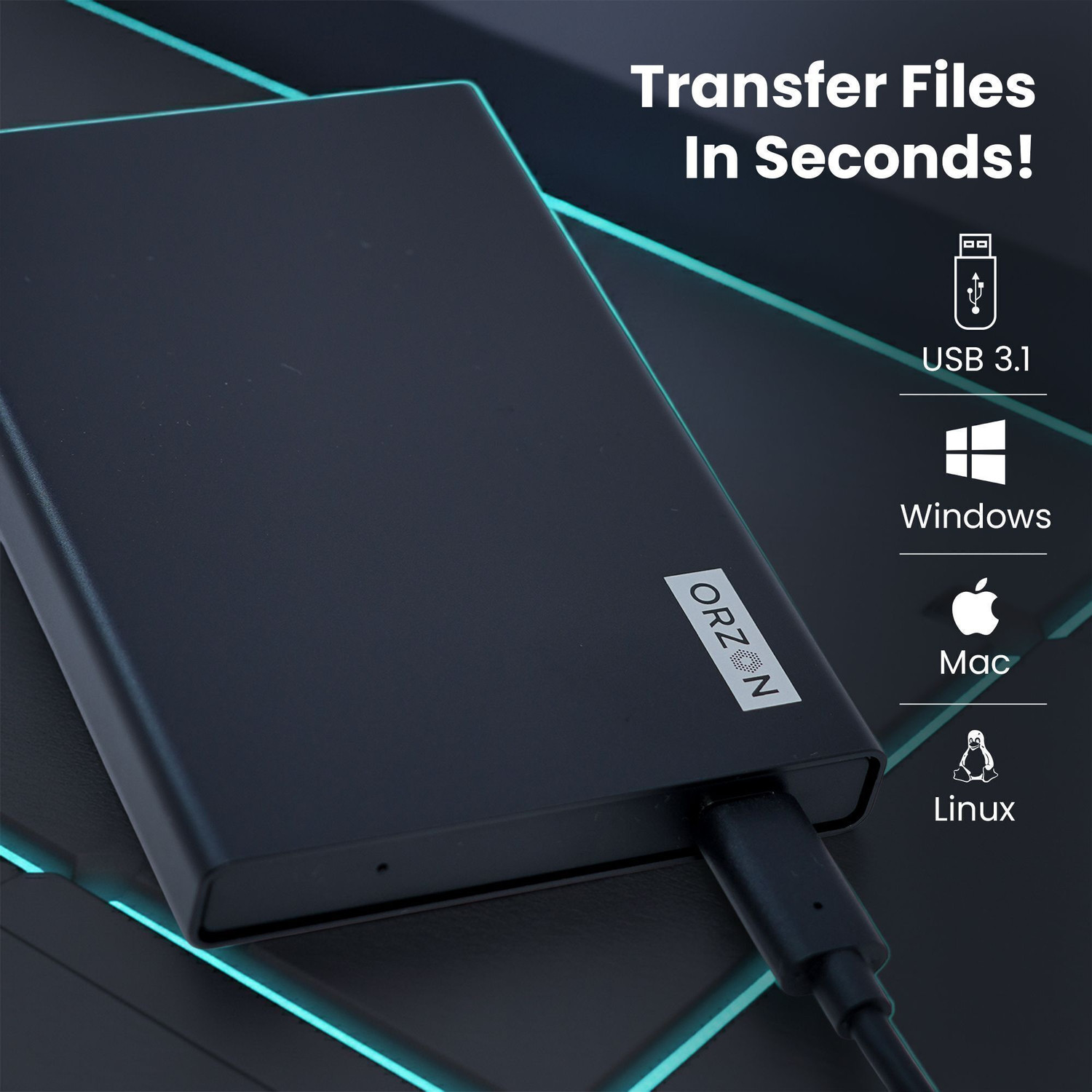 Image of ORZON 1 TB External Hard Disk Drive (HDD)