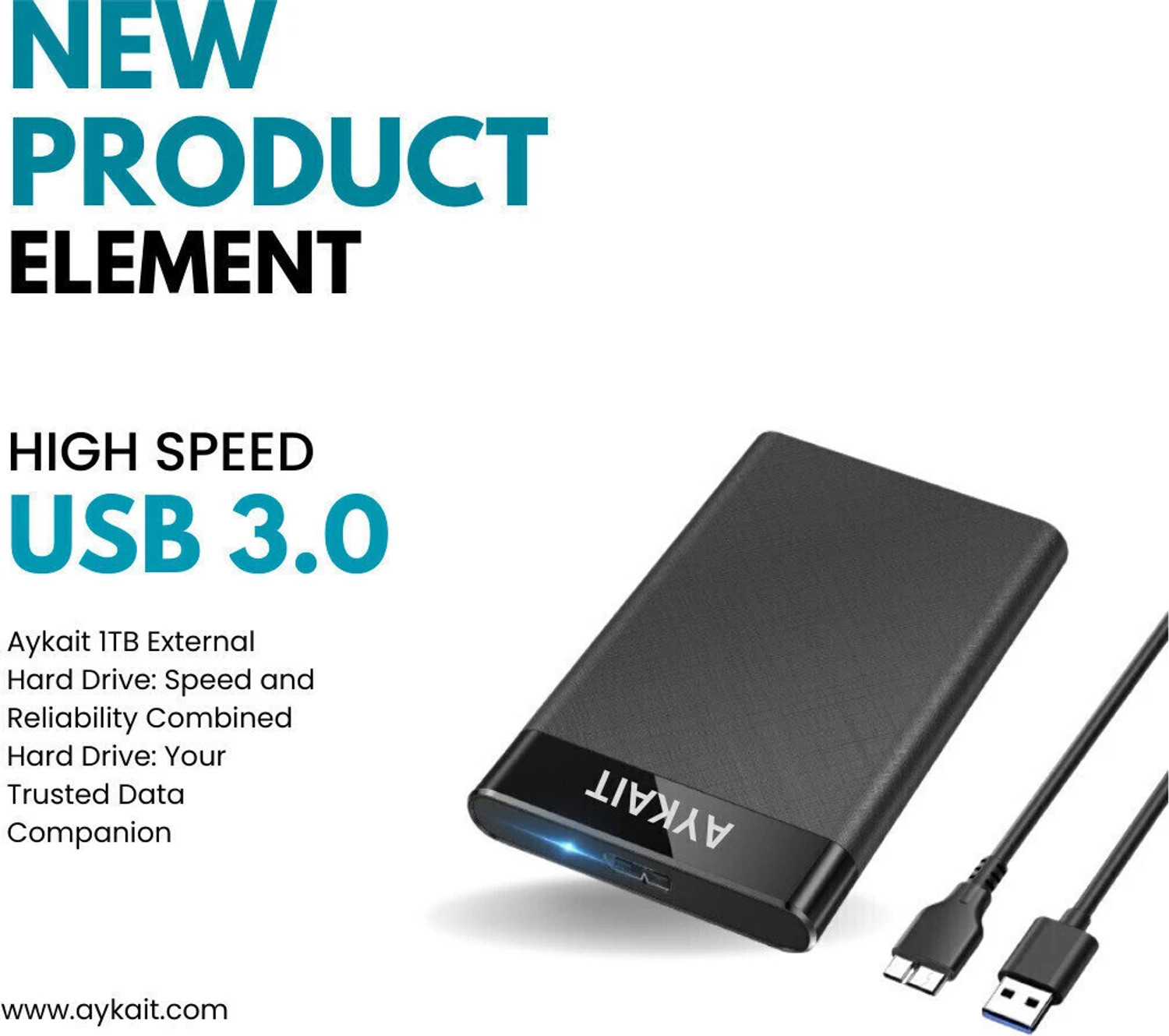 Image of Aykait 1000 GB External Hard Disk Drive (HDD)