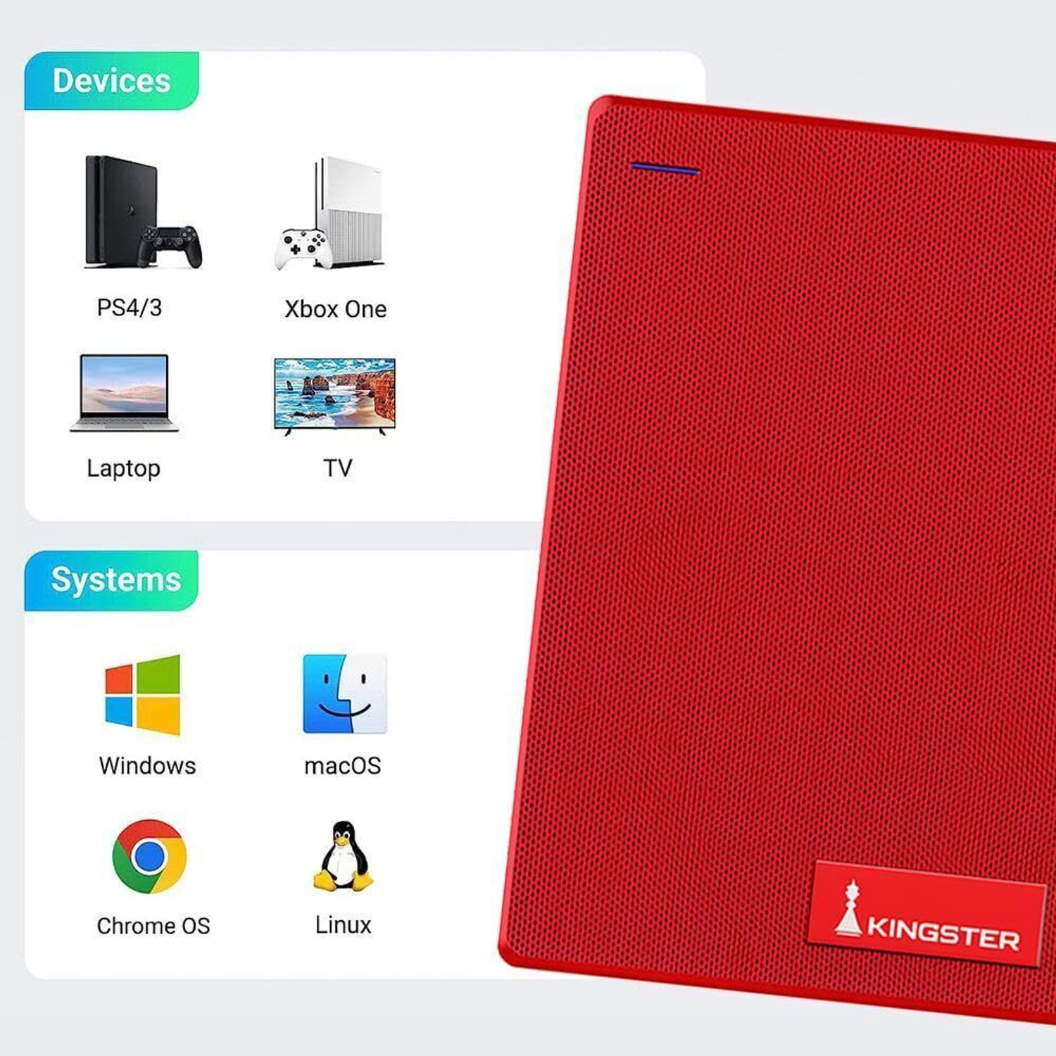 Image of kingster 1 TB External Hard Disk Drive (HDD)