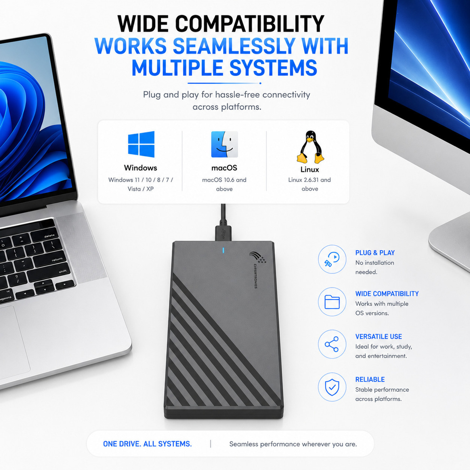 Image of EXPERTRONICS 500 GB External Hard Disk Drive (HDD)