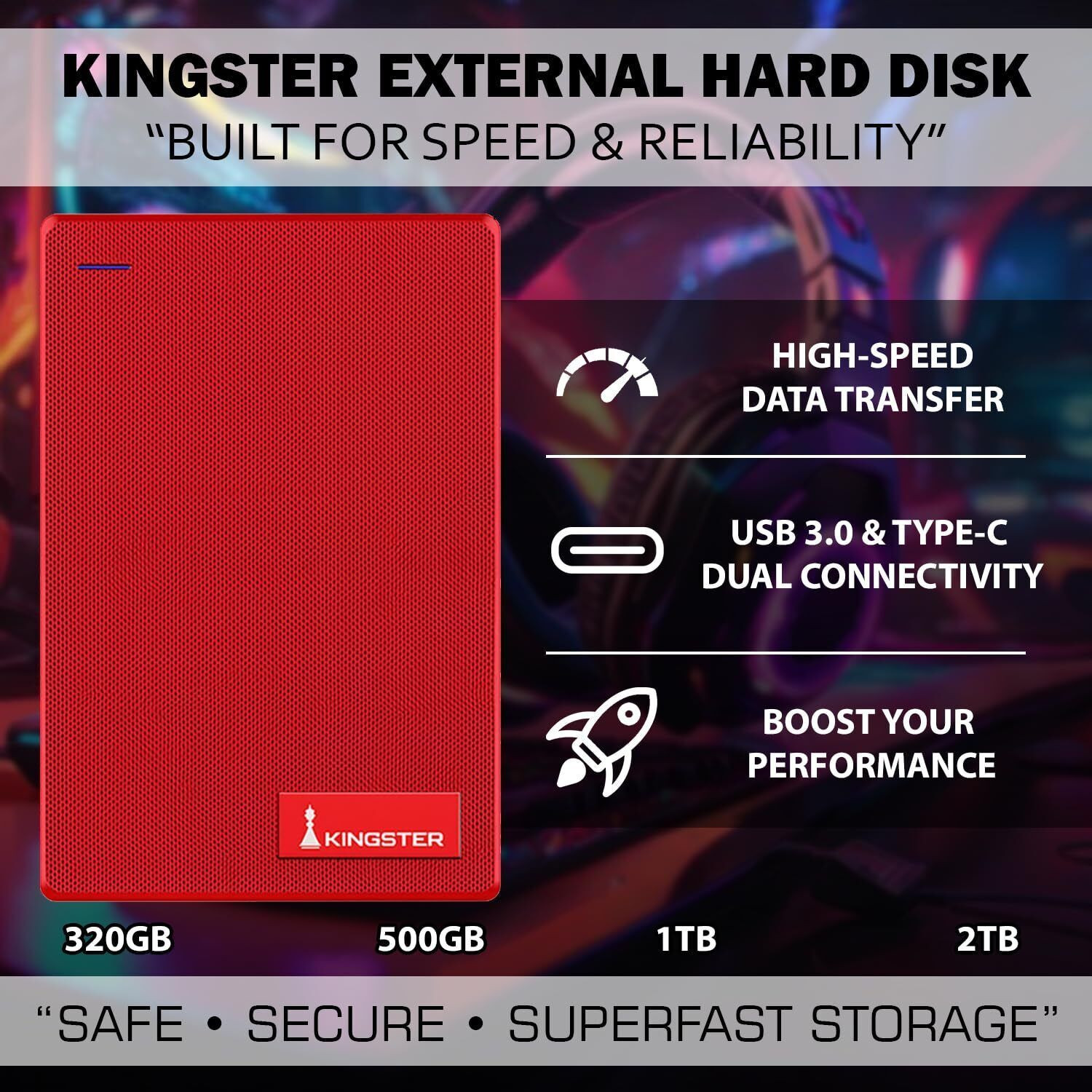 Image of kingster 1 TB External Hard Disk Drive (HDD)