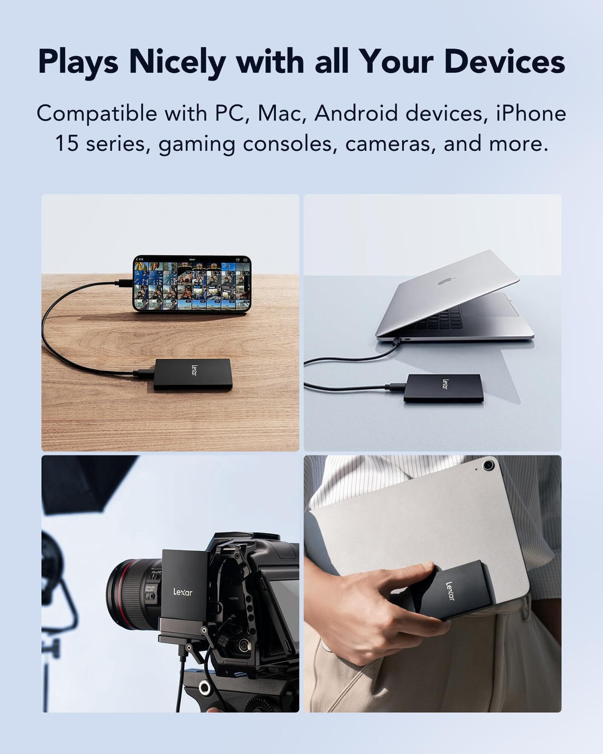 Image of Lexar SL500 1 TB External Solid State Drive (SSD) USB 3.2 Upto 2000Mb /s Read and 1800MB /s Read Speed, Type C