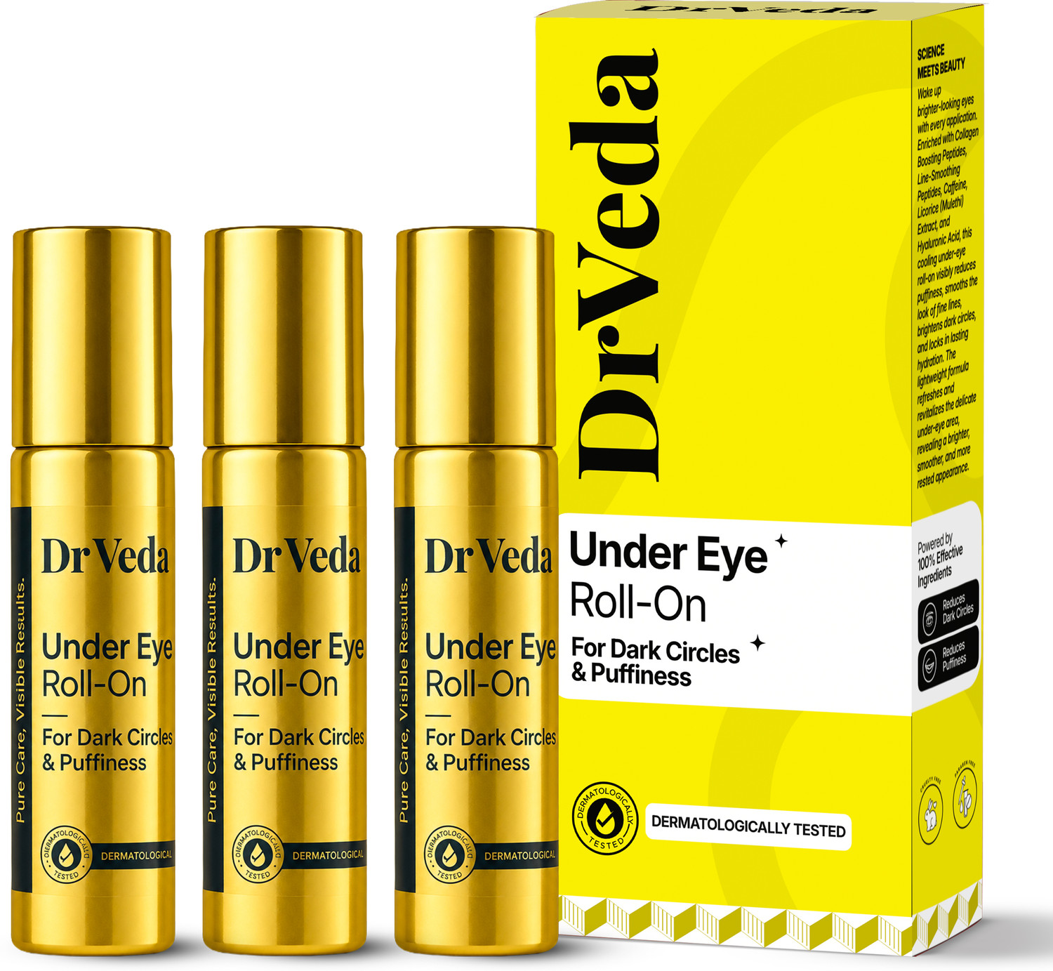 Image of DrVeda Under Eye Roll On for Dark Circles, Puffiness & Fine Lines - Naturally Effective