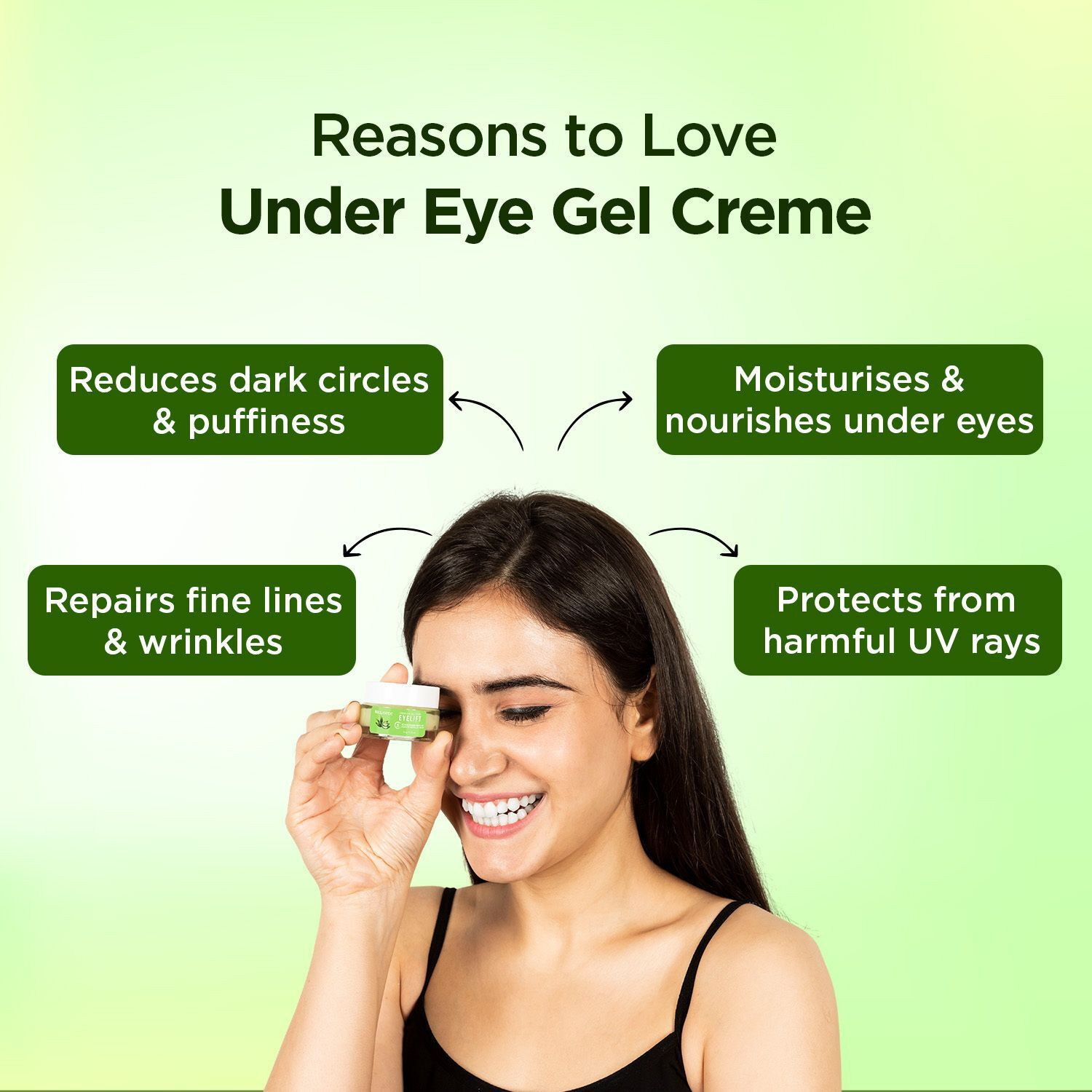 Image of BELLAVITA Eyelift Under Eye Cream For Dark Circles, Puffy Eyes & Wrinkles, For Men & Women (20 gm x 2)
