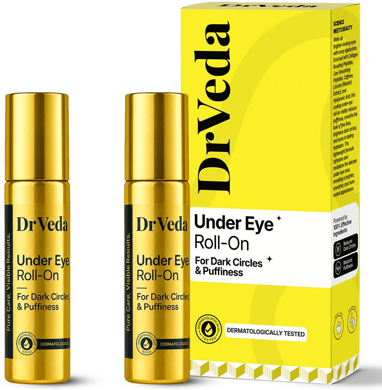 Image of DrVeda Under Eye Roll On for Dark Circles, Puffiness & Fine Lines - Naturally Effective