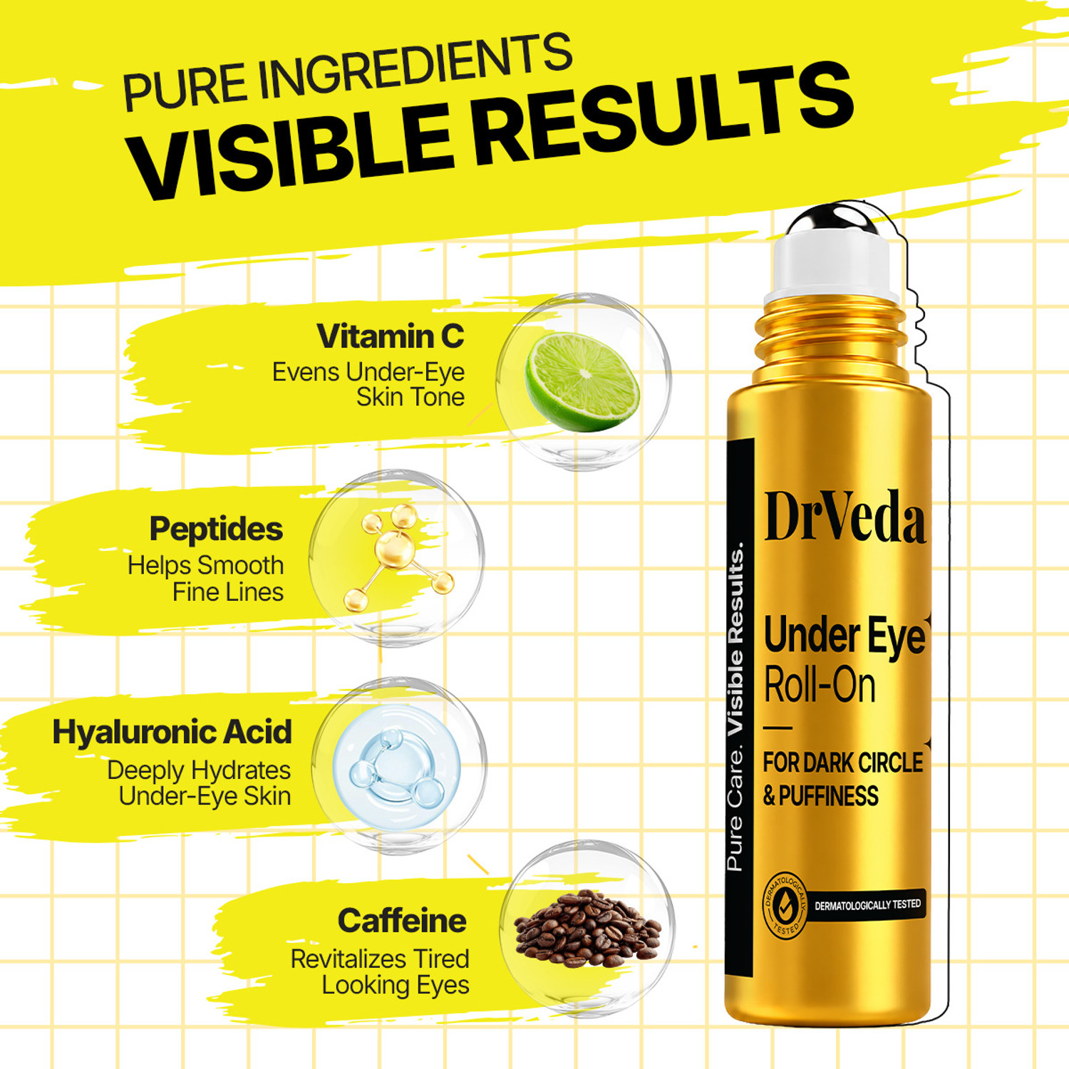 Image of DrVeda Under Eye Care Roll On for Dark Circles, Puffiness & Fine Lines � 100% Natural