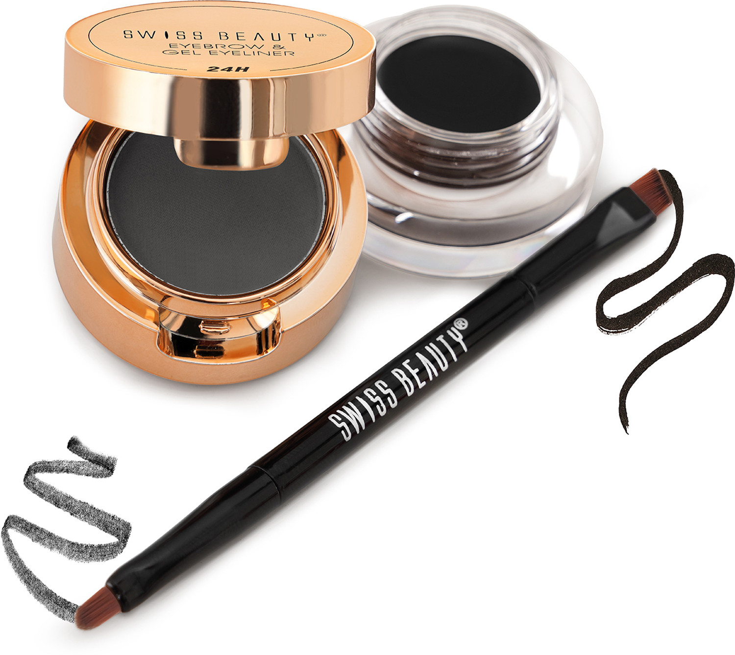 Image of SWISS BEAUTY Waterproof Eyebrow & Gel Eyeliner 2 In 1 | Smudge Proof Long Lasting 7 g