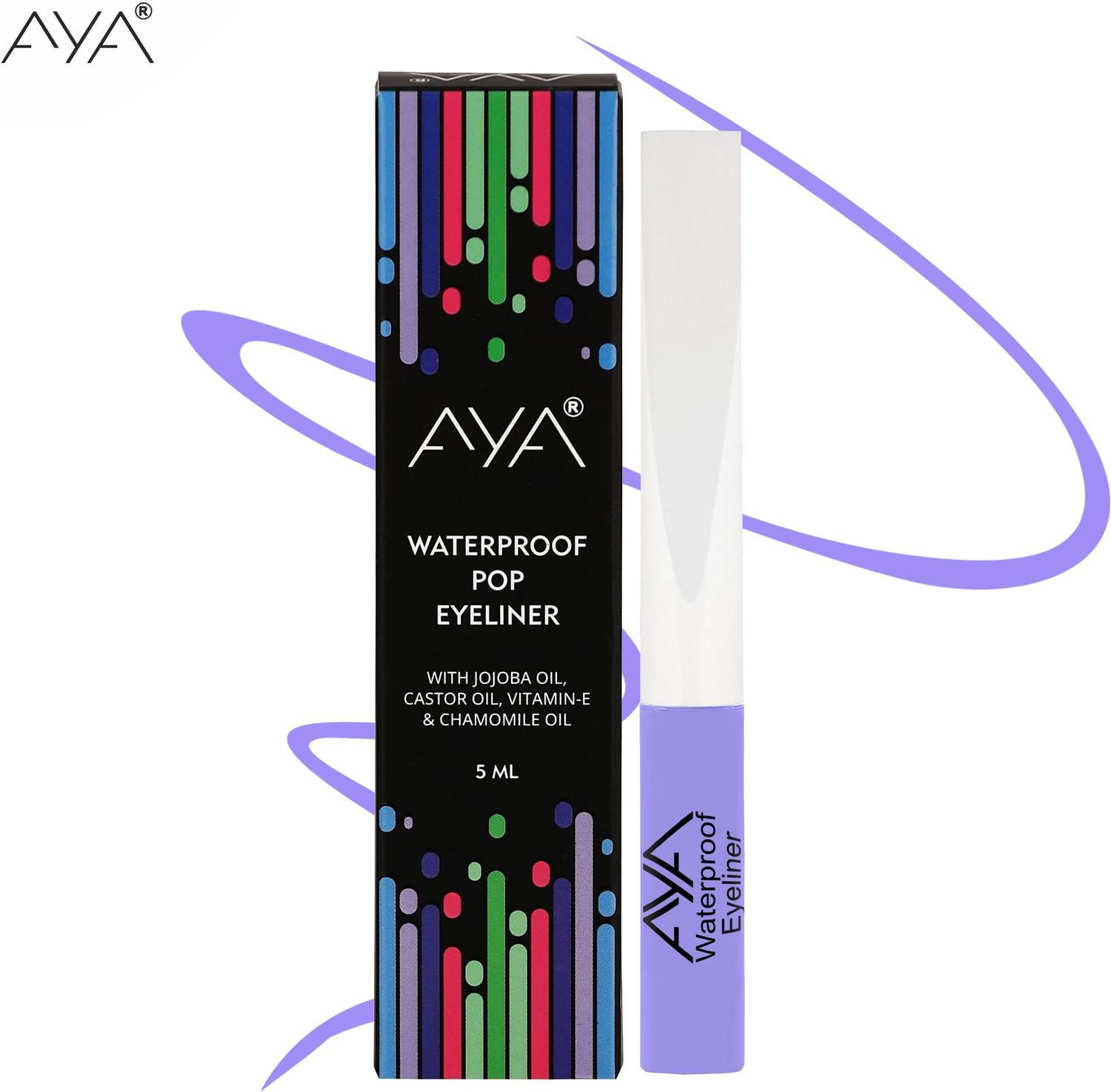 AYA Waterproof Eyeliner- 5 ml, Plum Blossom | Waterproof, Long Lasting, Smudge Proof 5 ml