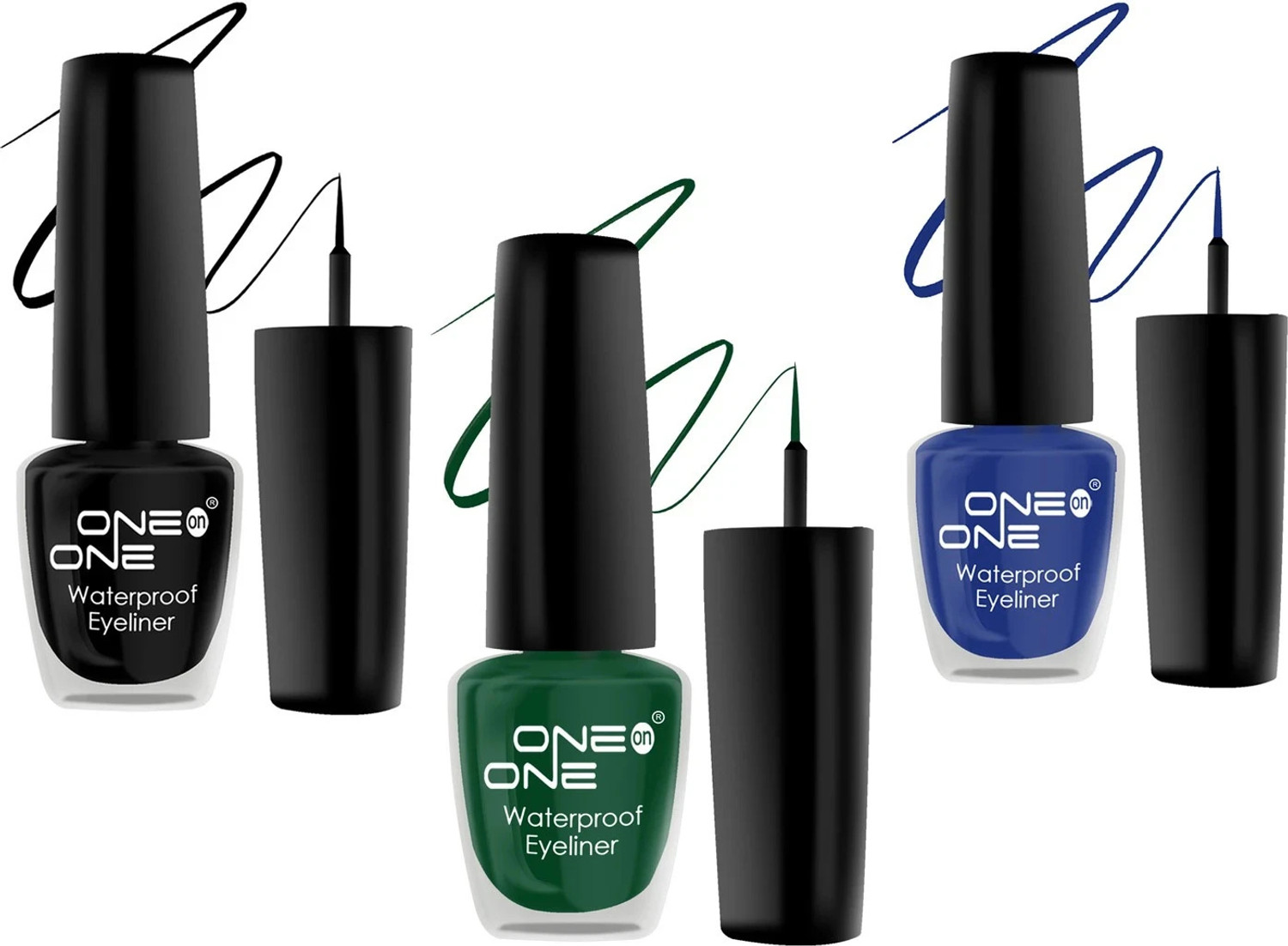 Image of One on One Waterproof Eyeliner, Set of 3 | Long lasting Eyeliner, Smudge Proof Eye Makeup 15 ml