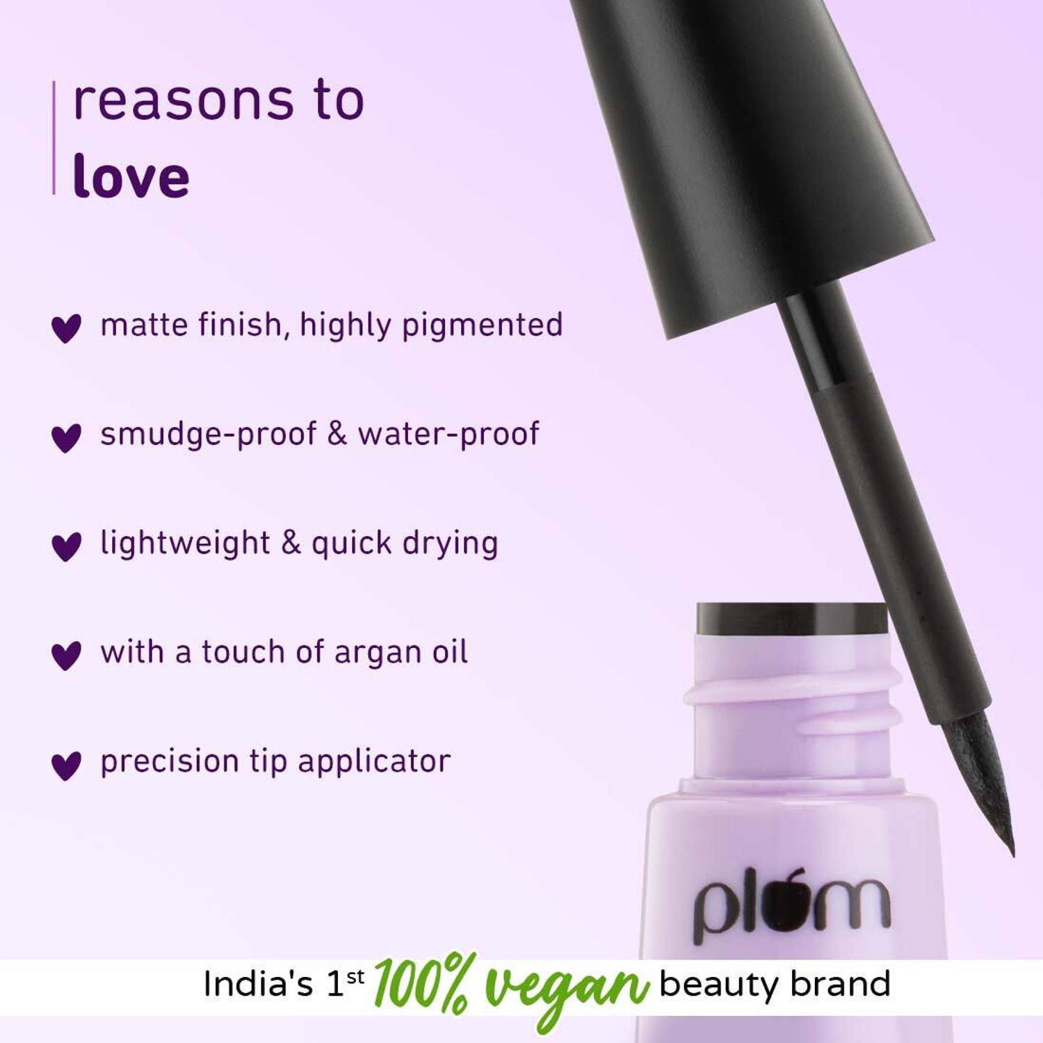Image of Plum Eye-Swear-By Matte Liner | Water-Proof|Quick Drying | 100% Vegan & Cruelty Free 3 ml