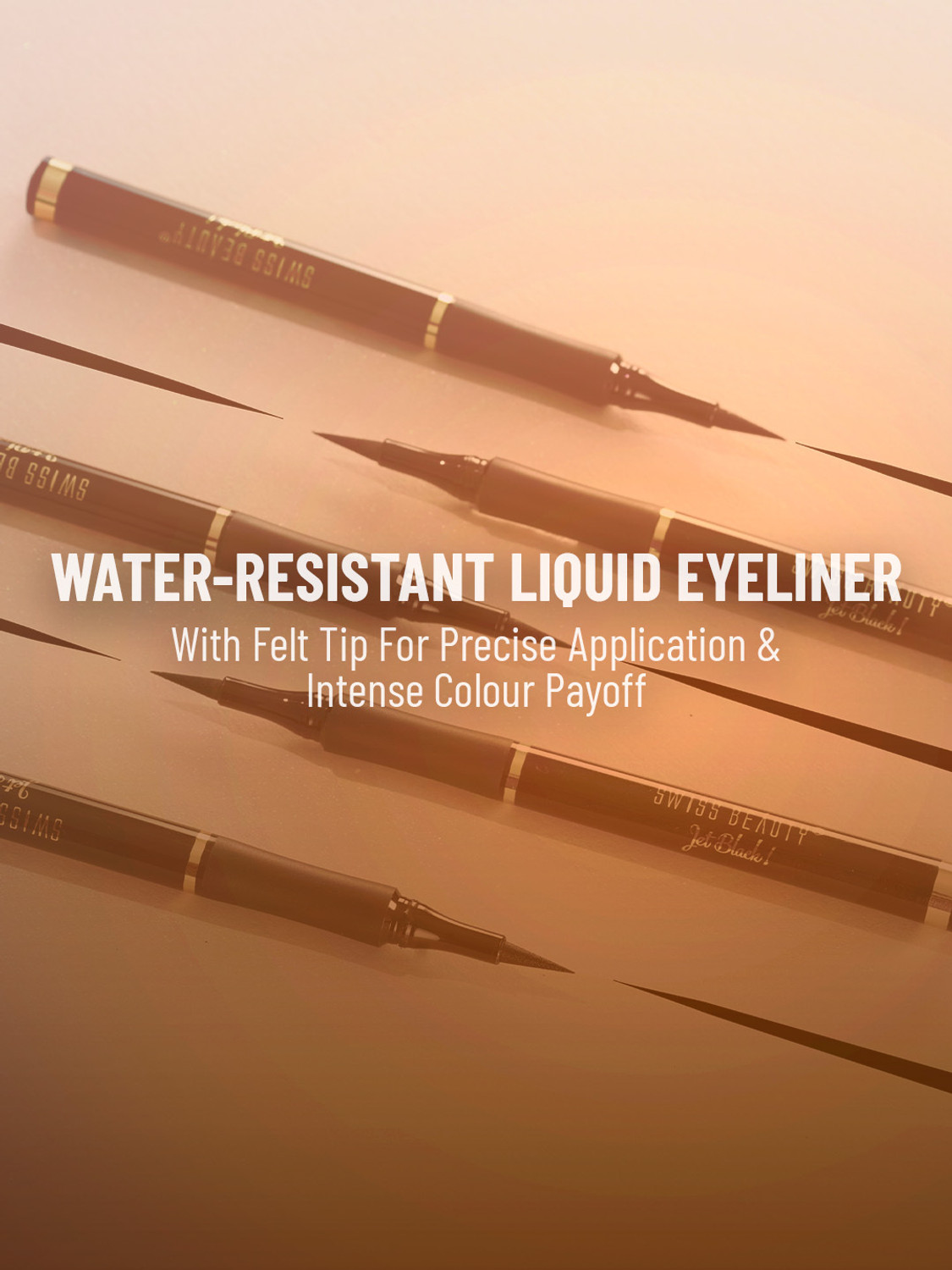 Image of SWISS BEAUTY Waterproof Felt Tip Eyeliner Pen | Smudge Proof | Long Wearing 1.2 ml