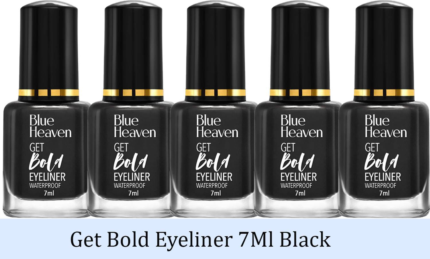 BLUE HEAVEN Get Bold Eyeliner 7Ml Black (Pack of 5) 35 ml