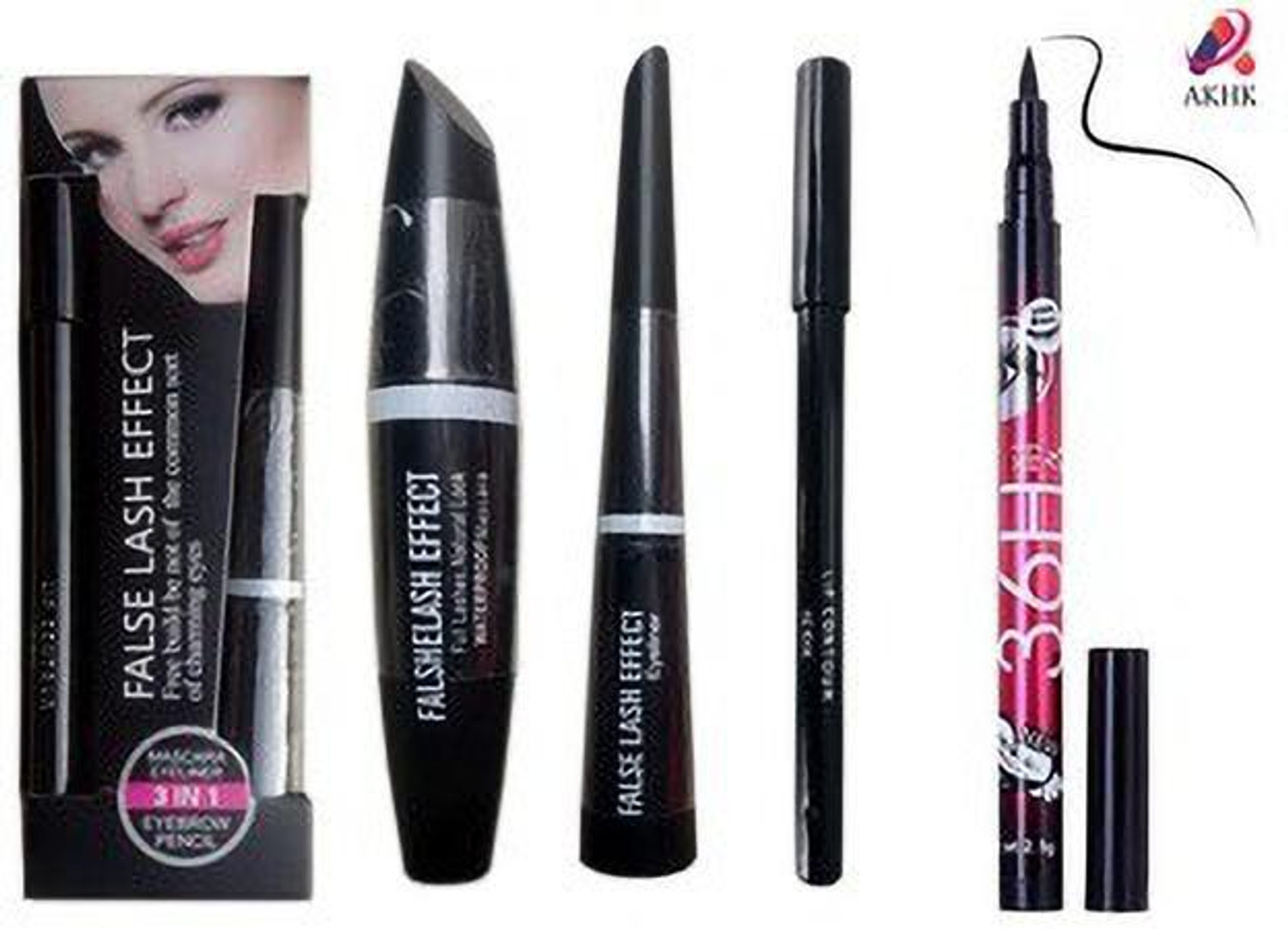 Image of GROOVS 3in1 eyeliner mascara kajal & high quality waterproof + 36h eyeliner 20 ml