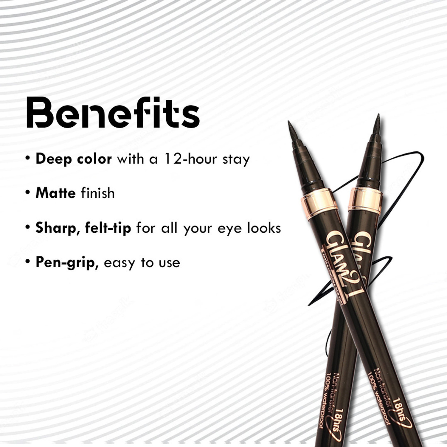 Image of Glam21 Pen Eyeliner Long Lasting | Smudge Proof | Highly Pigmented |Artist Pen Eyeliner 0.55 ml