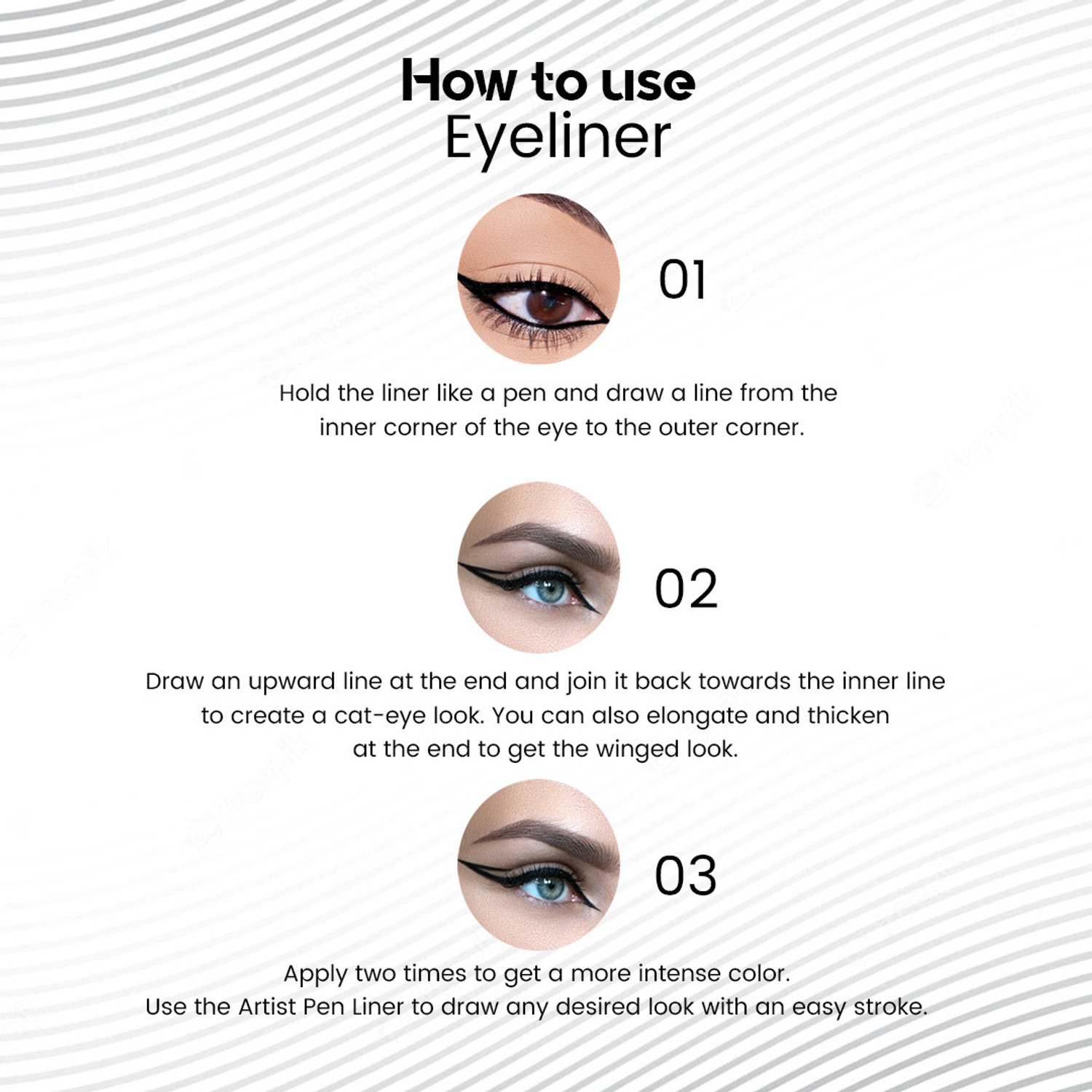 Image of Glam21 Pen Eyeliner Long Lasting | Smudge Proof | Highly Pigmented |Artist Pen Eyeliner 0.55 ml