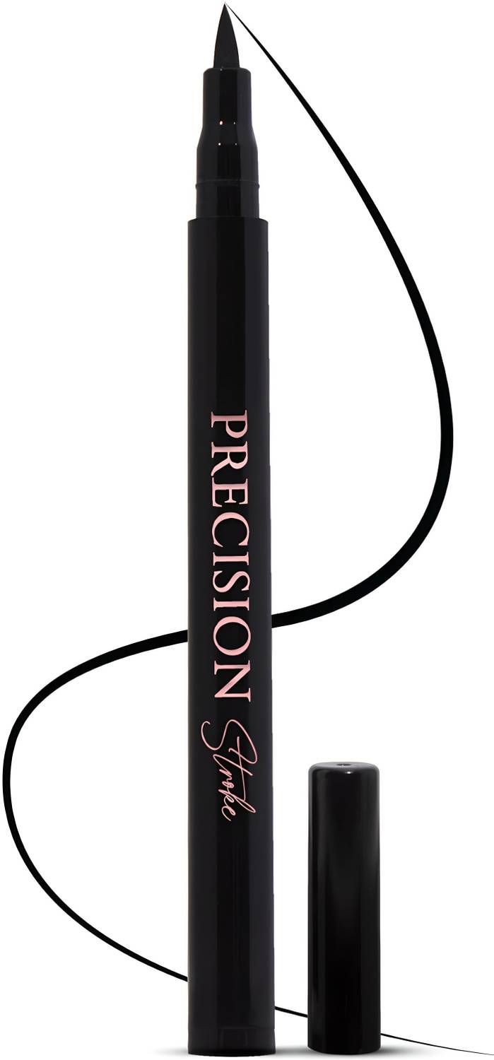 BERGAMOT BEAUTE Precision Stroke Eyeliner | Sharp & Flawless Jet Black | Water & Smudge Proof 1 ml