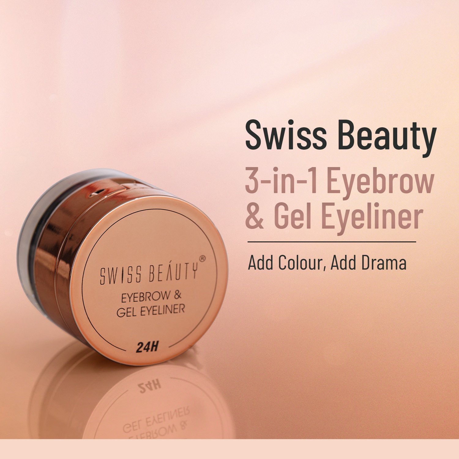 Image of SWISS BEAUTY Waterproof Eyebrow & Gel Eyeliner 2 In 1 | Smudge Proof Long Lasting 7 g