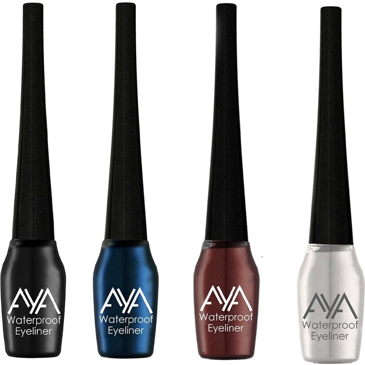 AYA Waterproof Eyeliner, Set of 4 | Long lasting Eyeliner, Smudge Proof Eye Makeup 20 ml