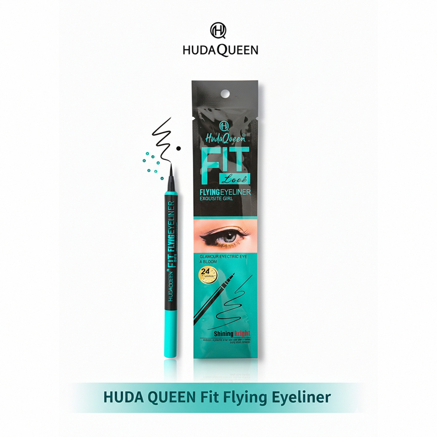 Image of HUDA QUEEN Black Waterproof Matte Liquid Eyeliner Bold Stroke 3 ml