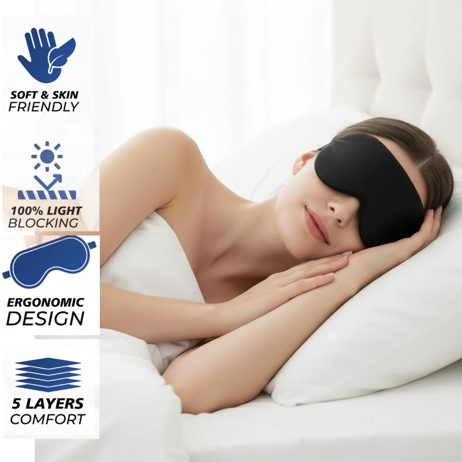 Image of Ymir Nap Eye Mask For Sleeping Smooth Sleeping Mask, Sleep Mask With Adjustable Strap
