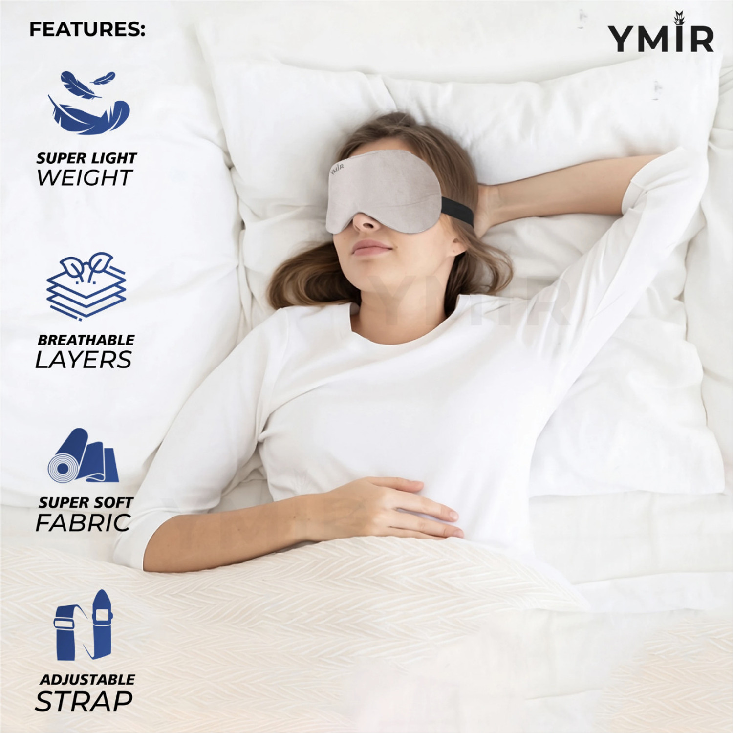 Image of Ymir Nap Eye Mask For Sleeping Smooth Sleep Mask, Sleeping Mask With Adjustable Strap
